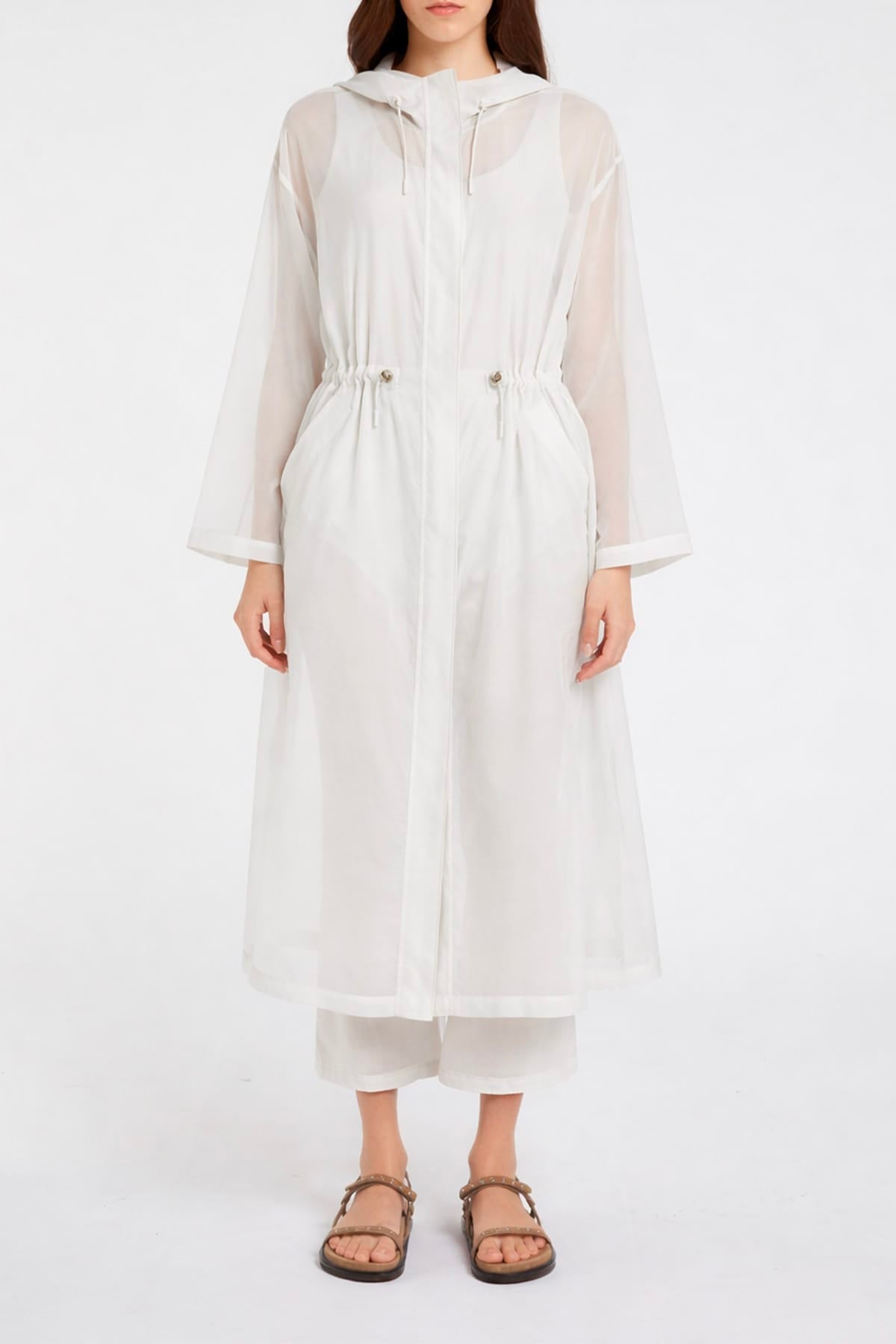 MARELLA SOPRABITO BIANCO / 34 Soprabito in tulle donna Marella Monochrome Mlmvelo