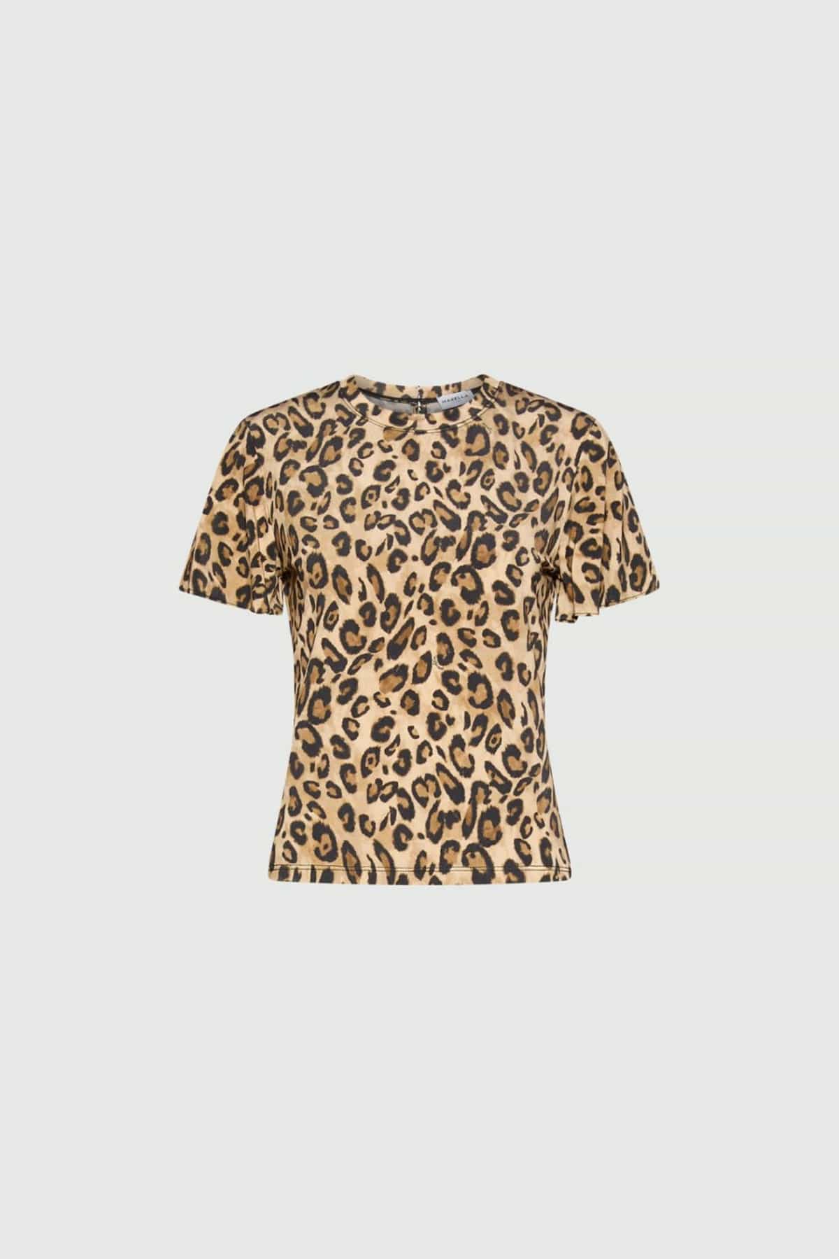 MARELLA T'SHIRT  CAMMELLO STAMPA / XXS T-shirt animalier donna Marella Mlsmatassa