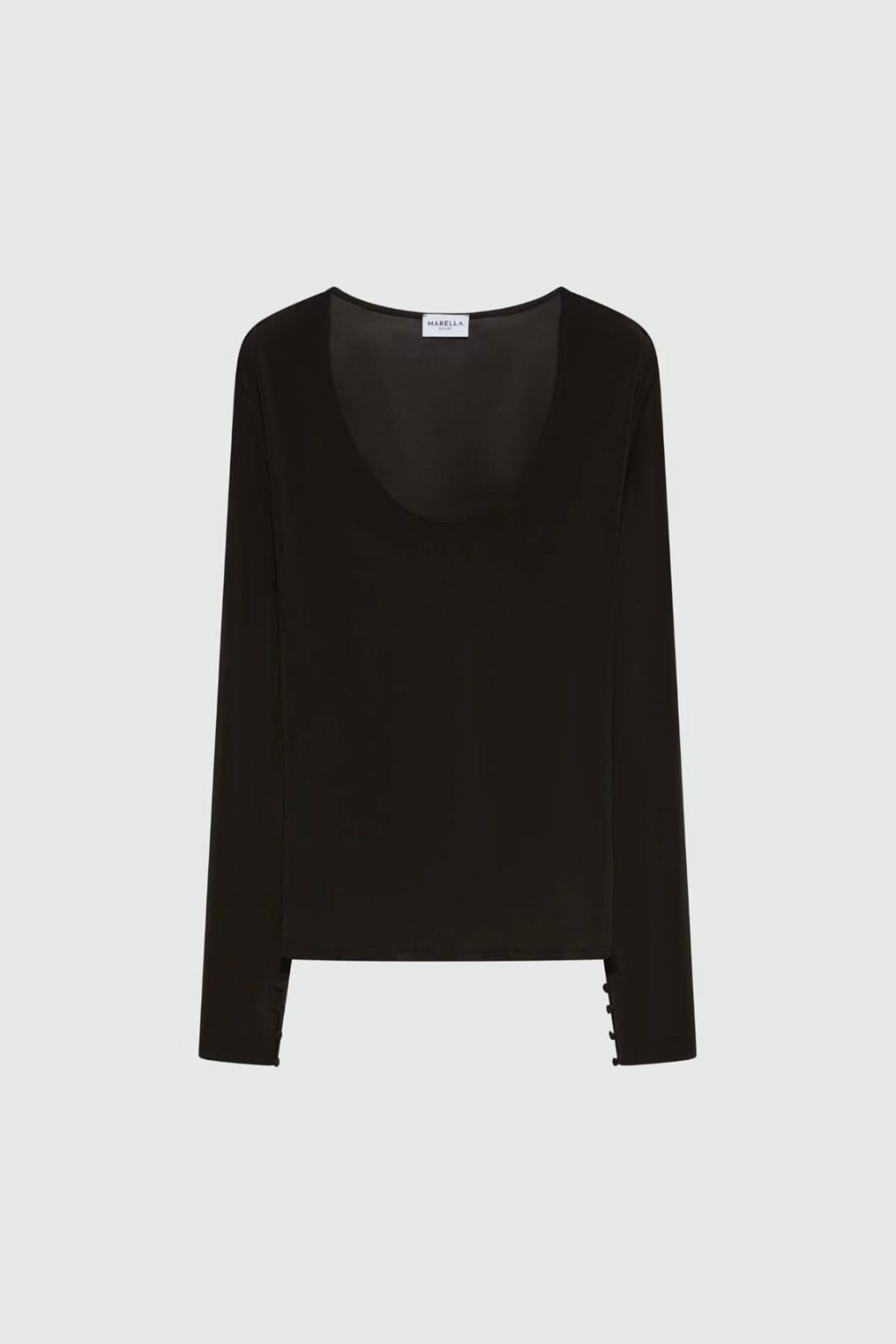 MARELLA T'SHIRT  NERO / XXS Maglia maniche lunghe nera donna Marella Mlsribes