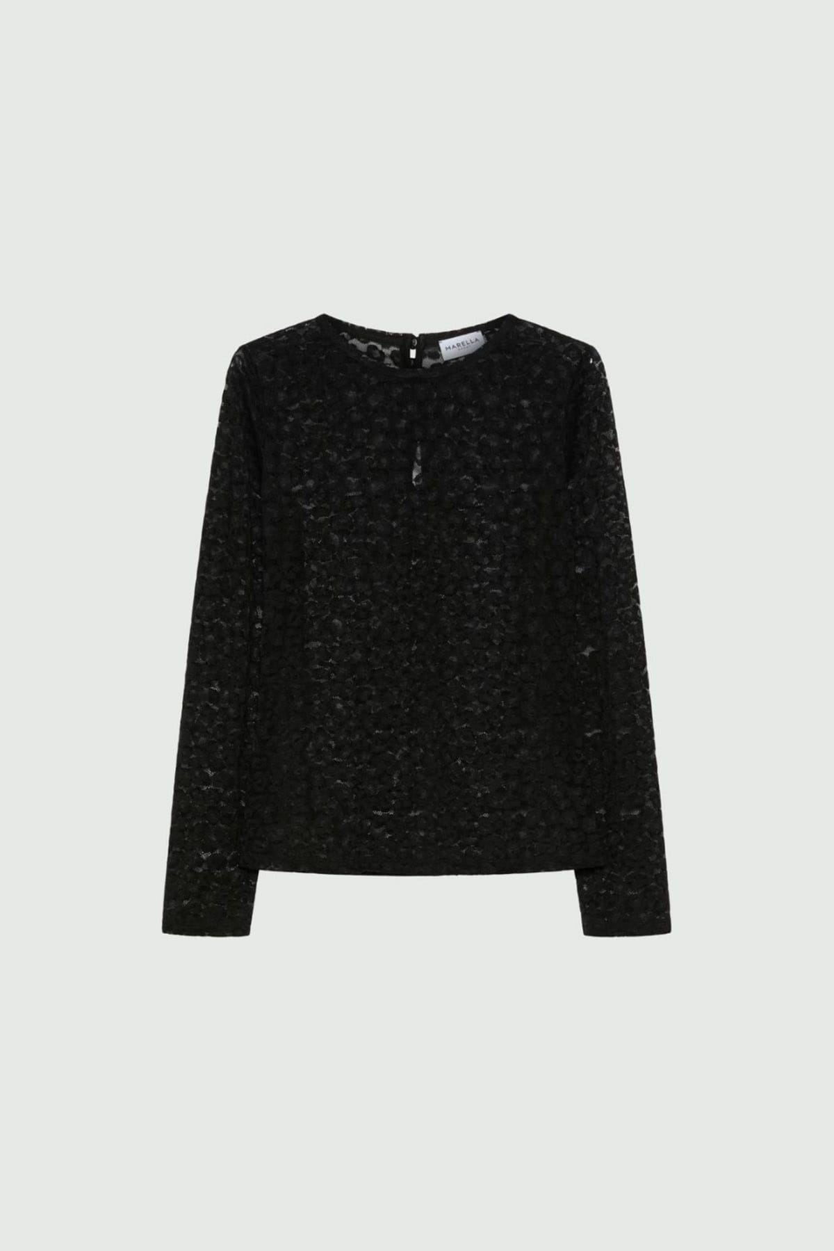 MARELLA T'SHIRT  NERO / XXS T-shirt in pizzo donna Marella Mlsautore