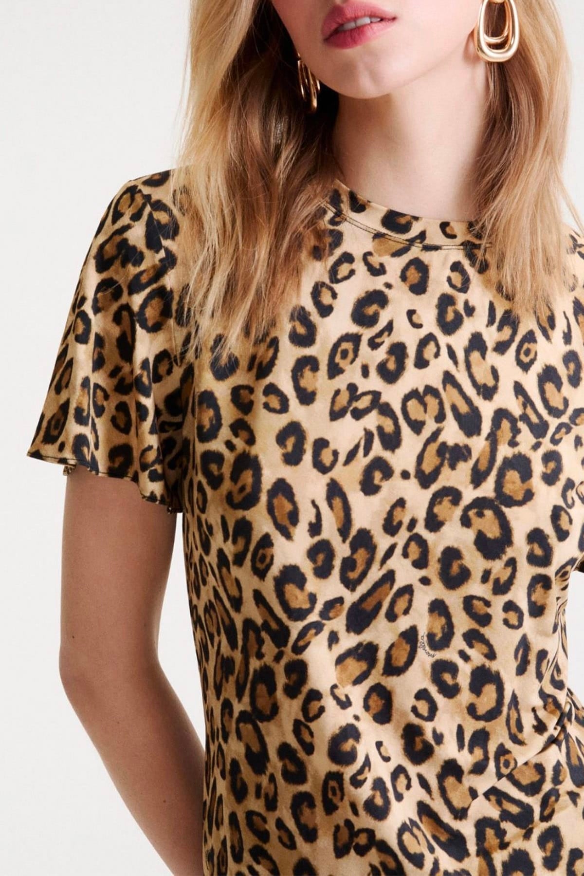 MARELLA T'SHIRT  CAMMELLO STAMPA / XXS T-shirt animalier donna Marella Mlsmatassa