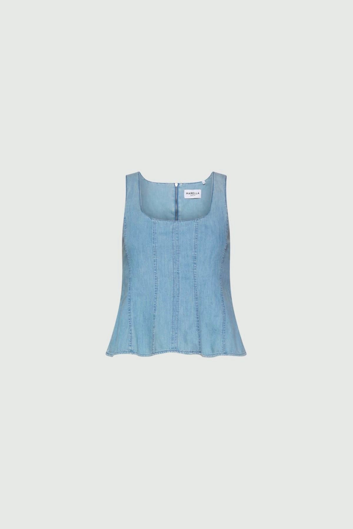 MARELLA TOP-CANOTTIERA IN TES.  BLU / 34 Top donna Marella Mlsaprile