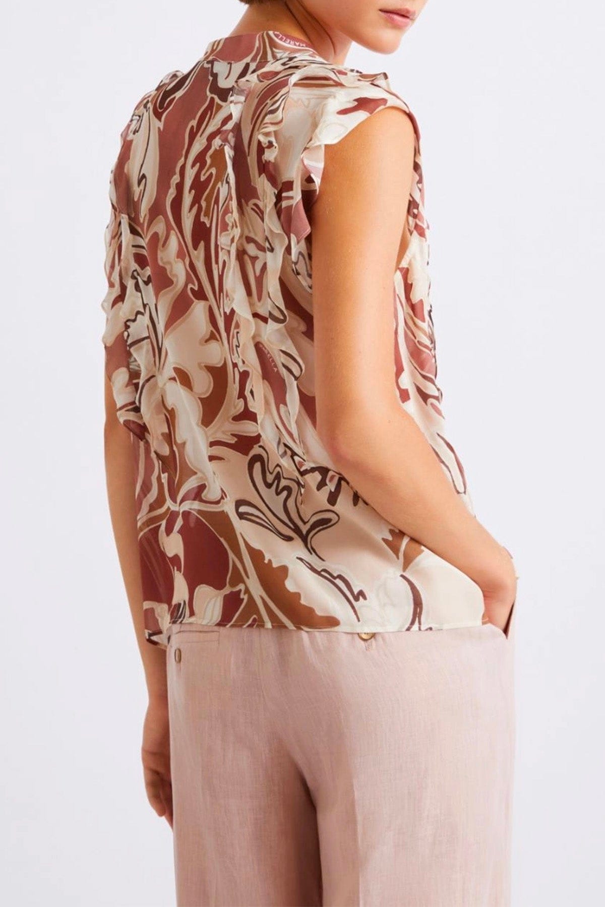 MARELLA TOP-CANOTTIERA IN TES.  Blusa in viscosa donna Marella Ugola