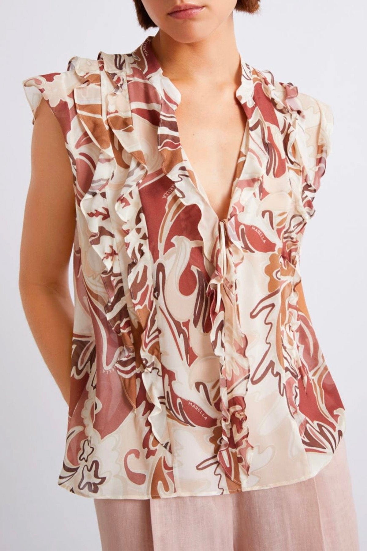 MARELLA TOP-CANOTTIERA IN TES.  Blusa in viscosa donna Marella Ugola