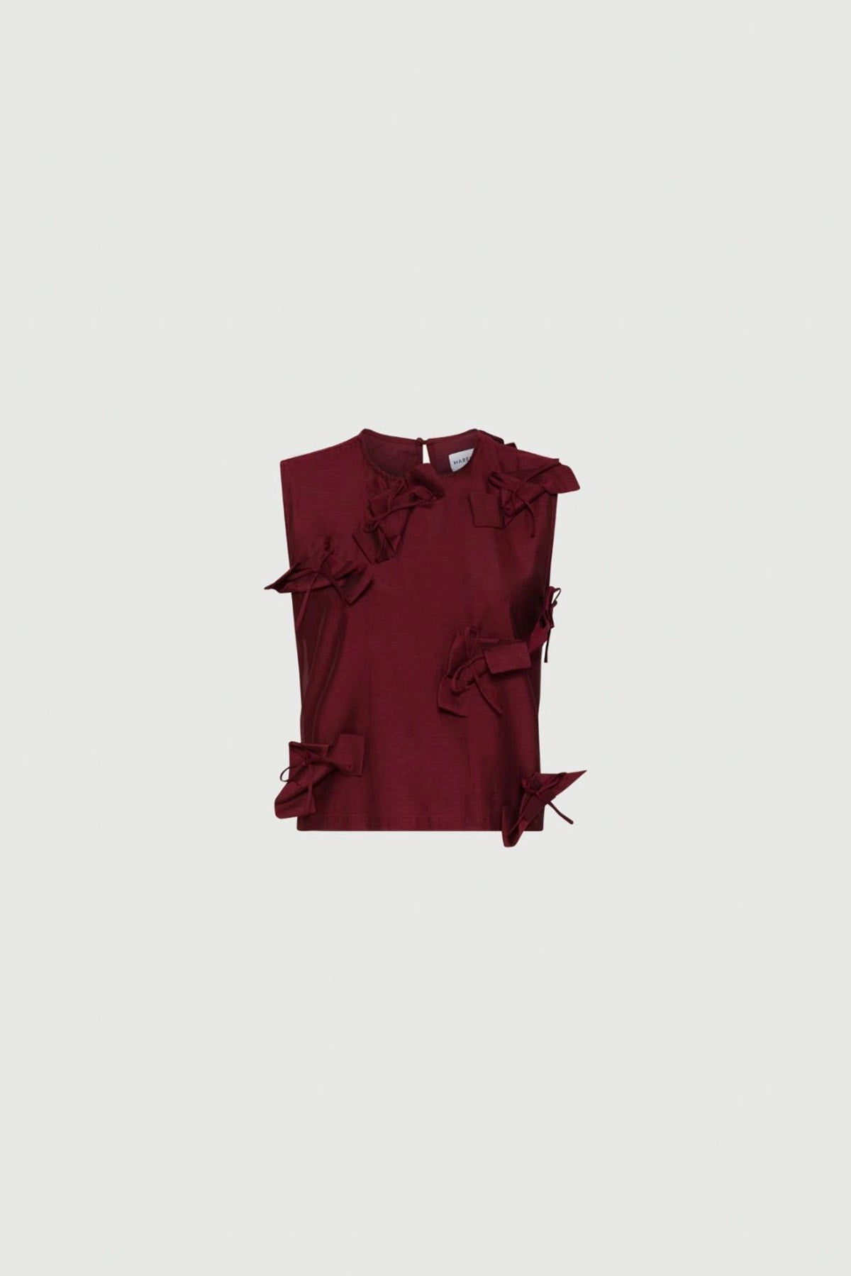 MARELLA TOP-CANOTTIERA IN TES.  BORDEAUX / 34 Top/Canotta bordeaux con dettaglio voile Marella Canore