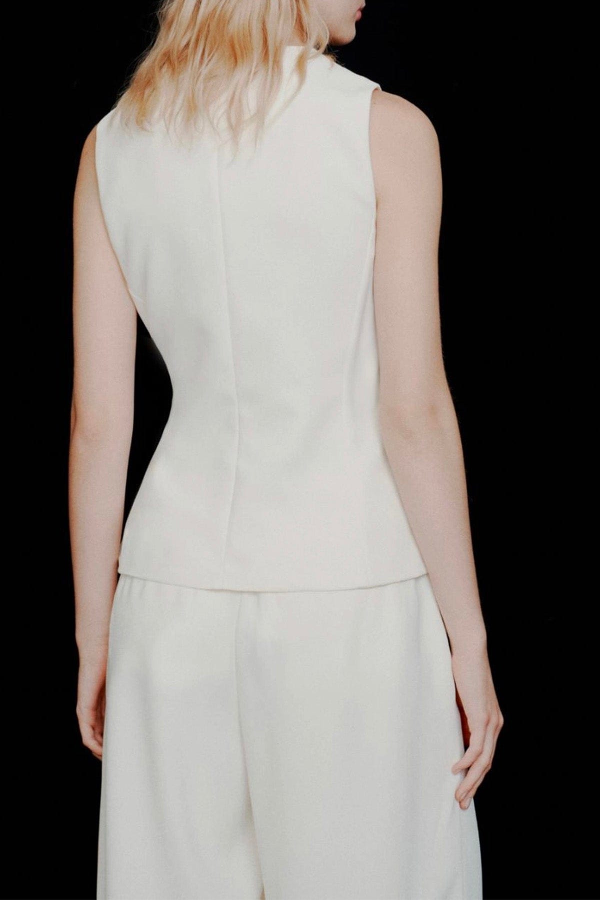 MARELLA TOP-CANOTTIERA IN TES.  Giacca senza maniche con fiocco donna Marella 365 Lirica
