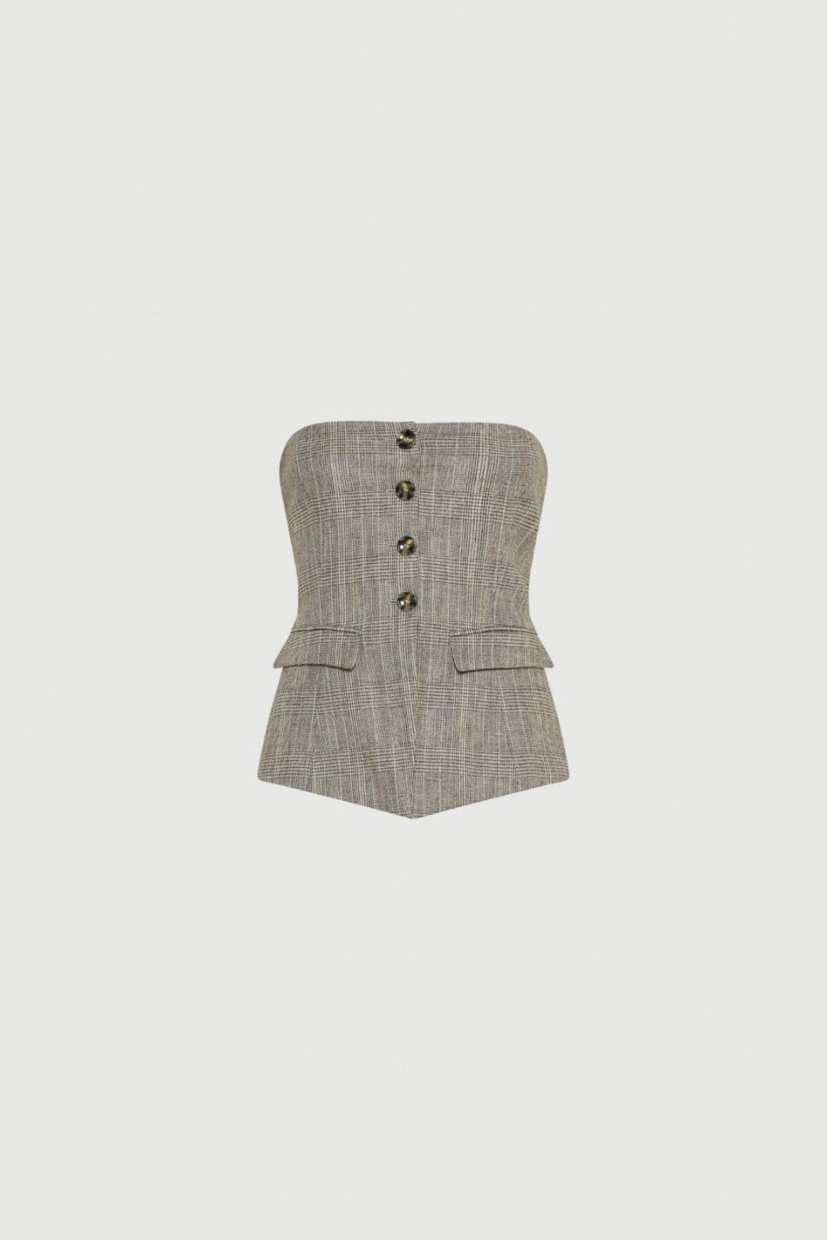 MARELLA TOP-CANOTTIERA IN TES.  GRIGIO CHIARO / 34 Top con chiusura bottoni Marella Fatuo