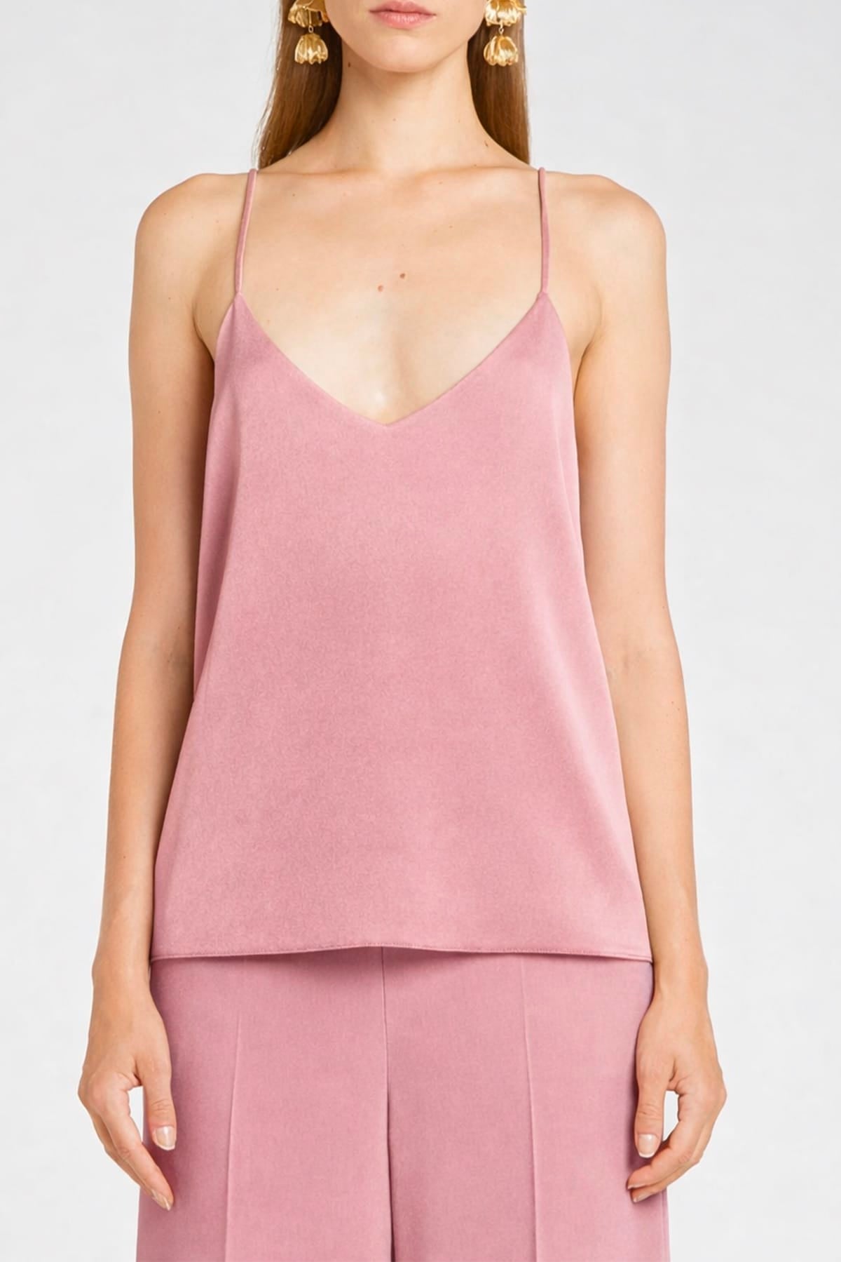MARELLA TOP-CANOTTIERA IN TES.  ROSA / 34 Top in raso rosa donna Marella Mllrupia