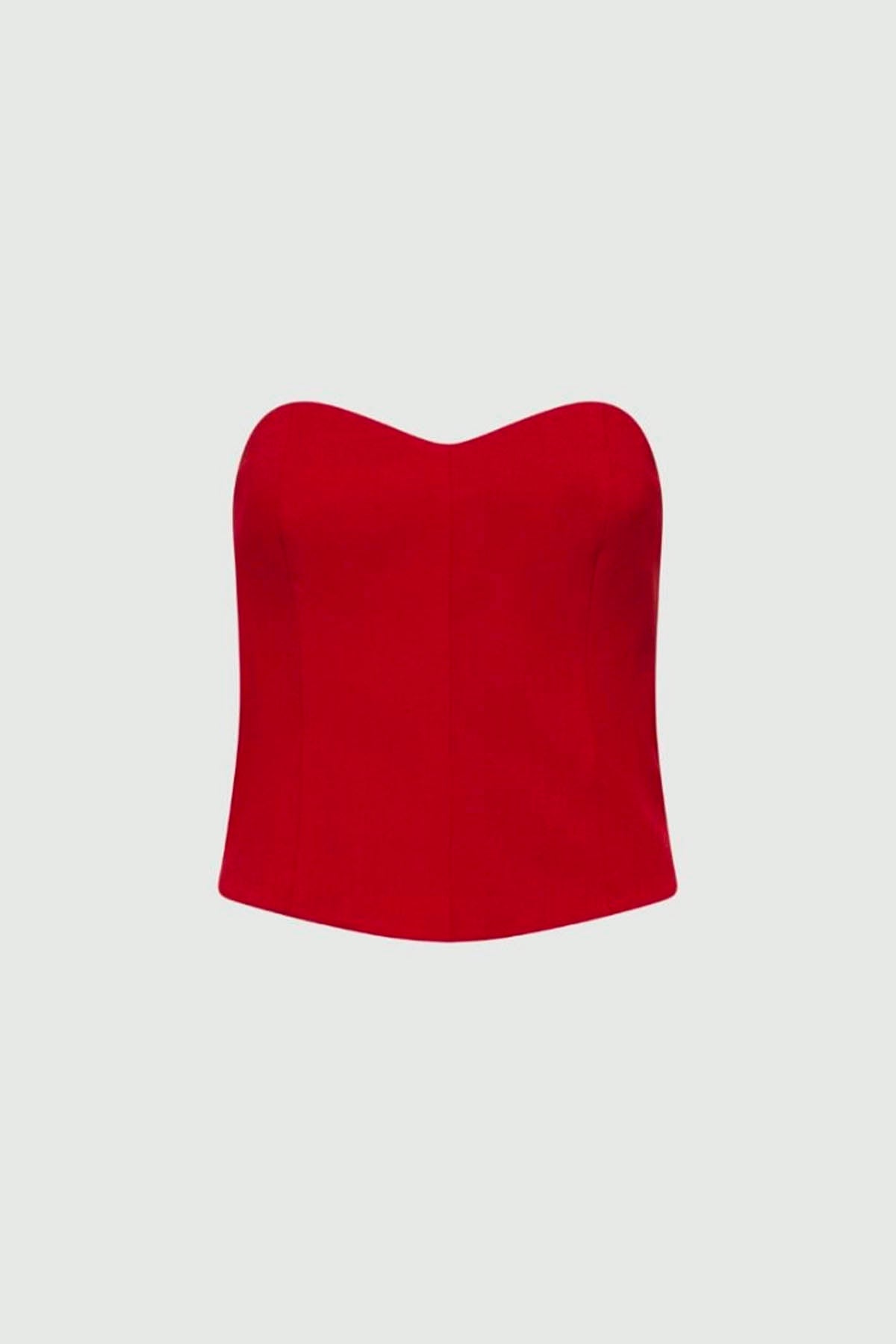 MARELLA TOP-CANOTTIERA IN TES.  ROSSO SCURO / 34 Top Rosso Donna Marella Voga