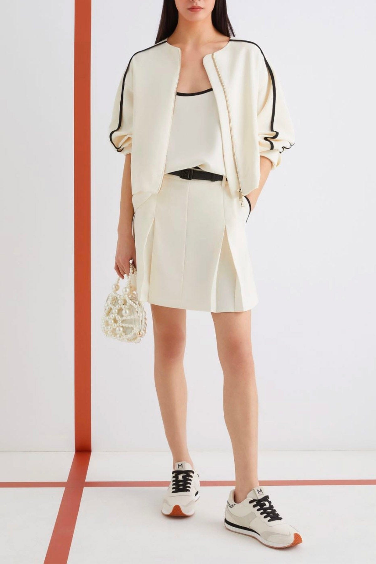 MARELLA TOP-CANOTTIERA IN TES.  Top bianco donna Marella 365 Girello