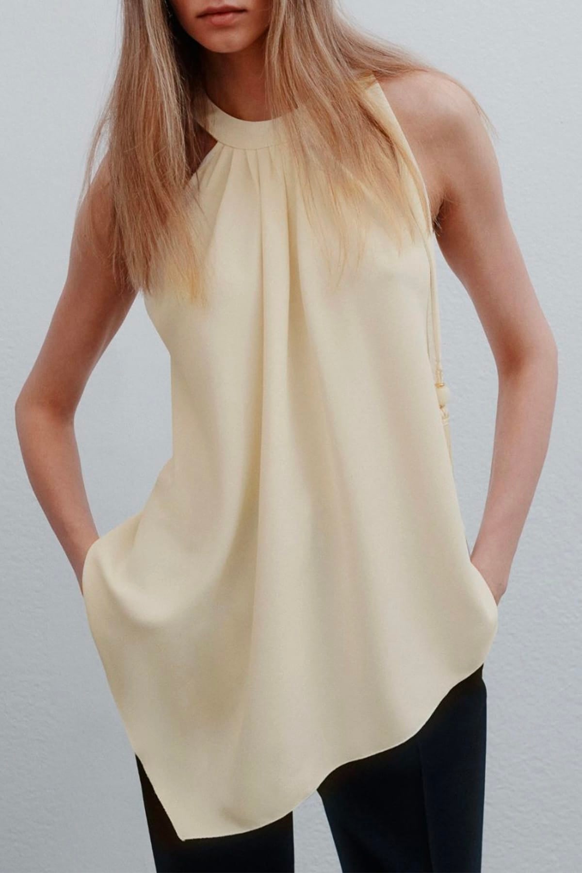 MARELLA TOP-CANOTTIERA IN TES.  Top bianco donna Marella 365 Mltovest