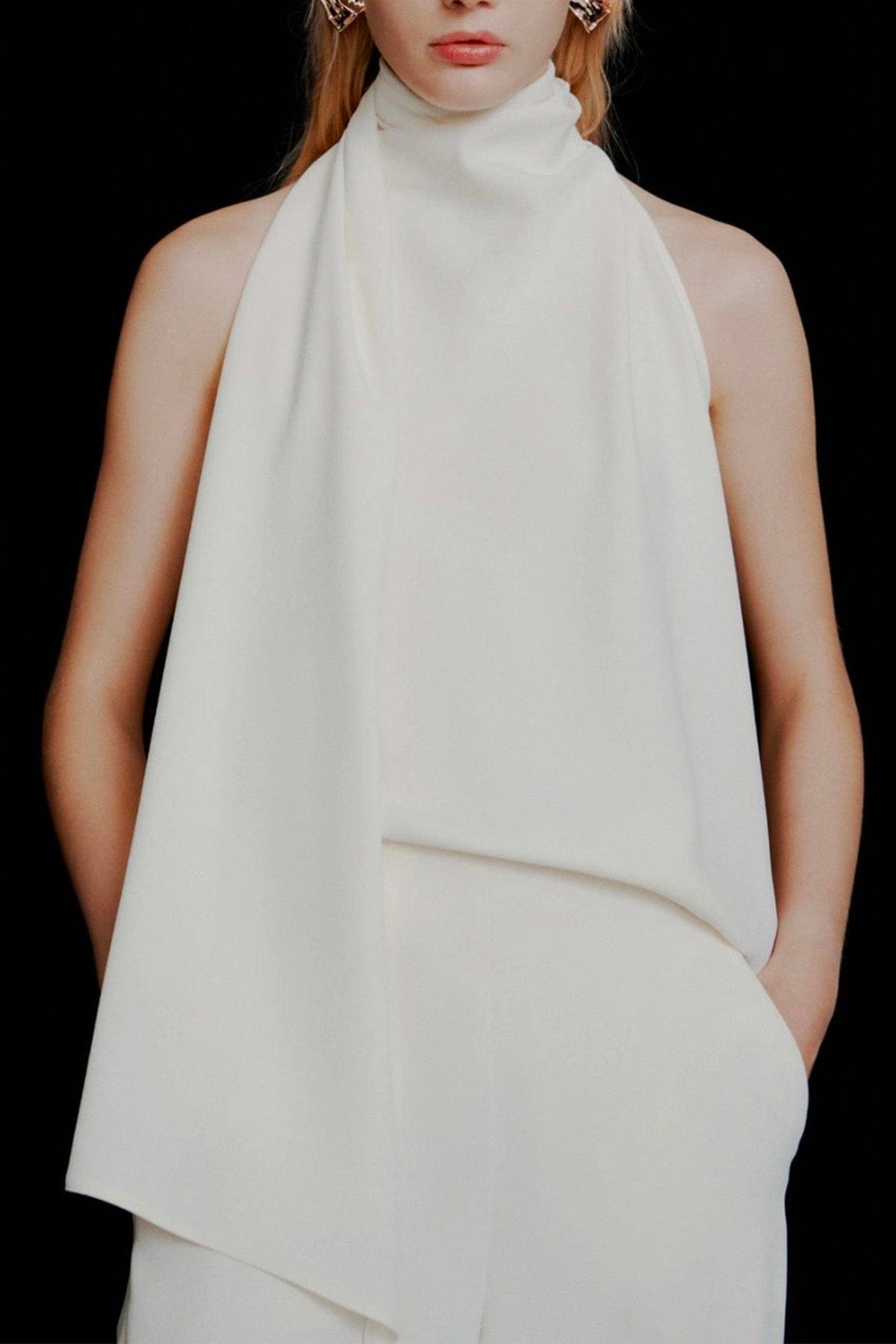MARELLA TOP-CANOTTIERA IN TES.  BIANCO LANA / 34 Top bianco lana donna Marella 365 Dalmata