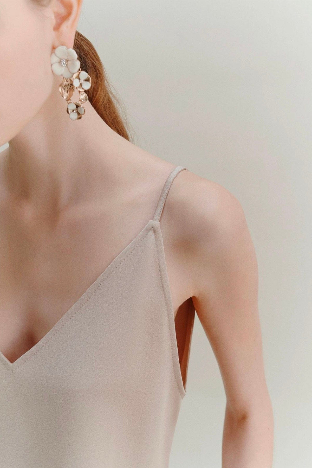 MARELLA TOP-CANOTTIERA IN TES.  NATURALE / 34 Top/Canotta scollo a V Marella Carso