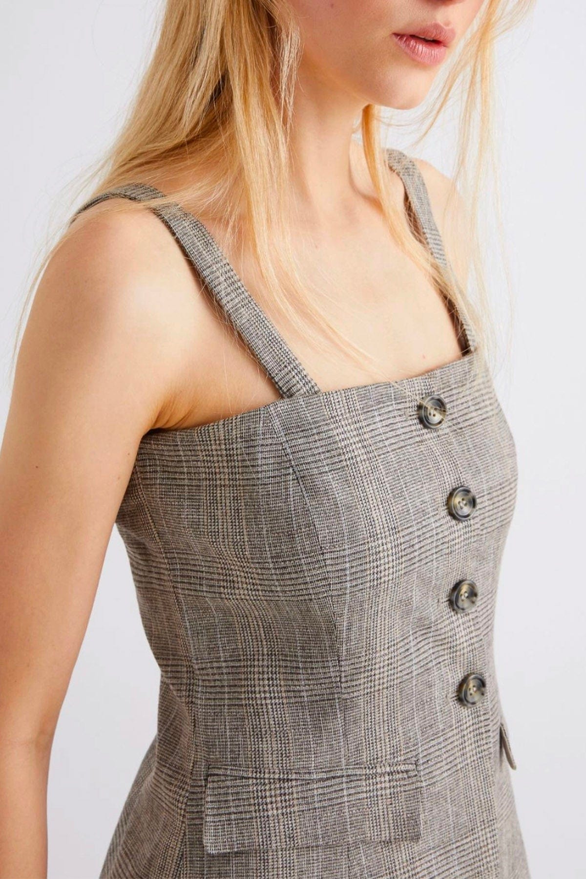 MARELLA TOP-CANOTTIERA IN TES.  Top con chiusura bottoni Marella Fatuo