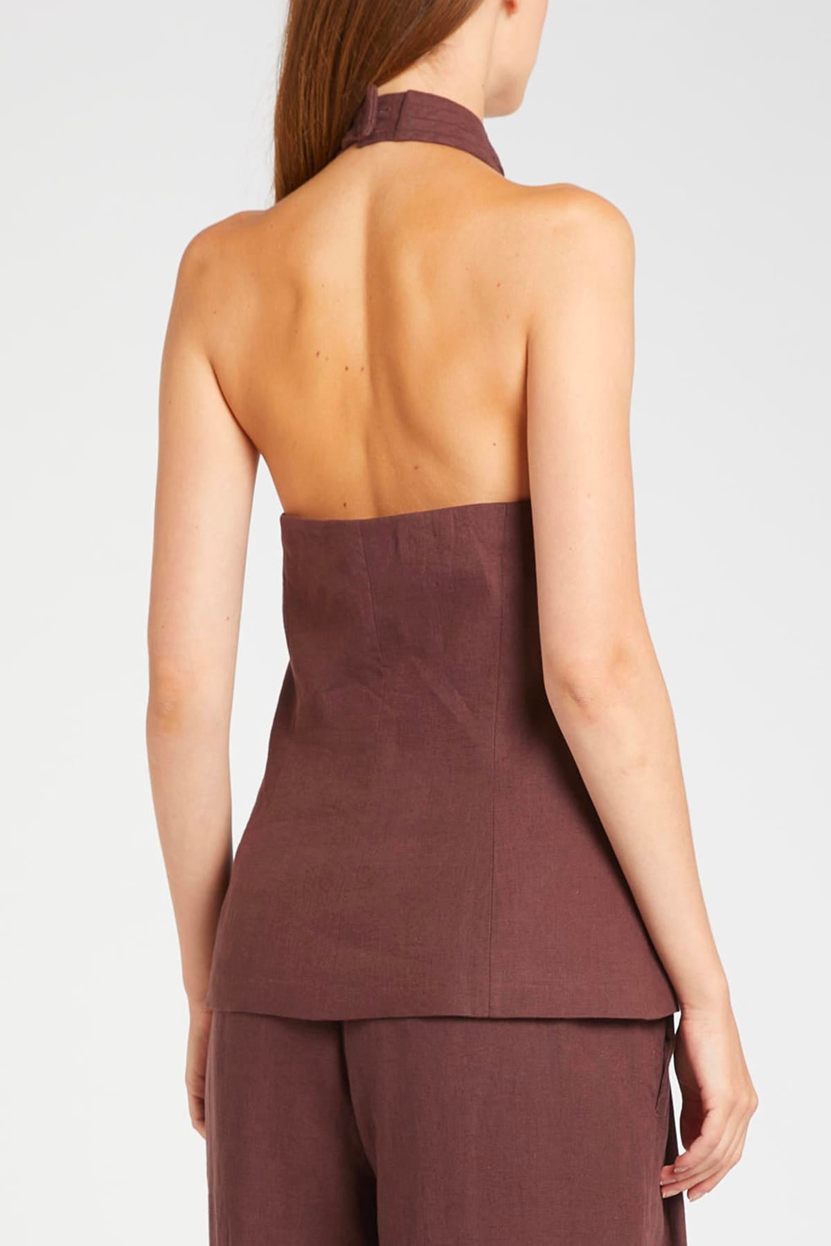MARELLA TOP-CANOTTIERA IN TES.  Top donna Marella marrone Mllgiorno