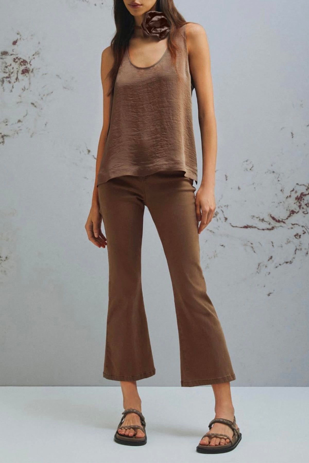 MARELLA TOP-CANOTTIERA IN TES.  Top in raso donna Marella Monochrome Mlmapogeo