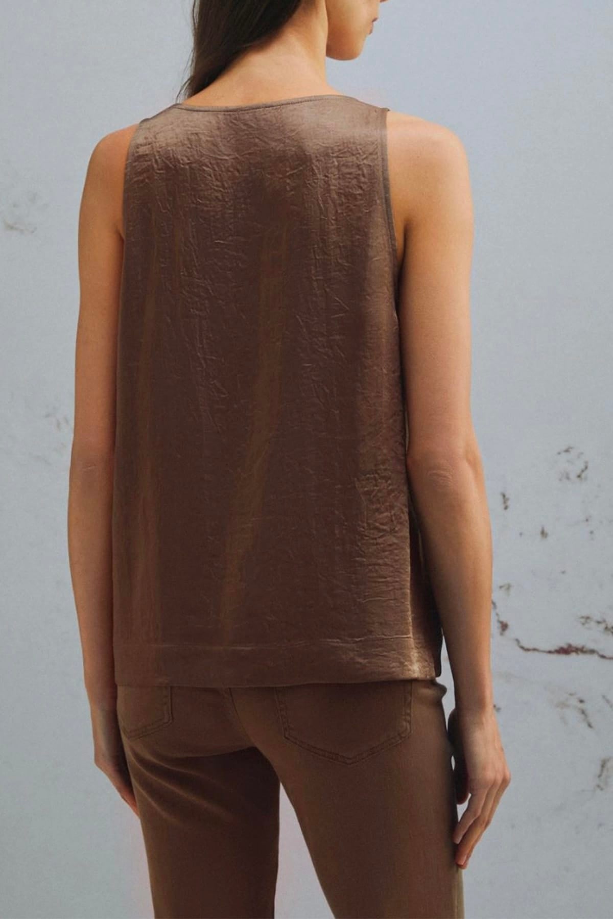 MARELLA TOP-CANOTTIERA IN TES.  Top in raso donna Marella Monochrome Mlmapogeo