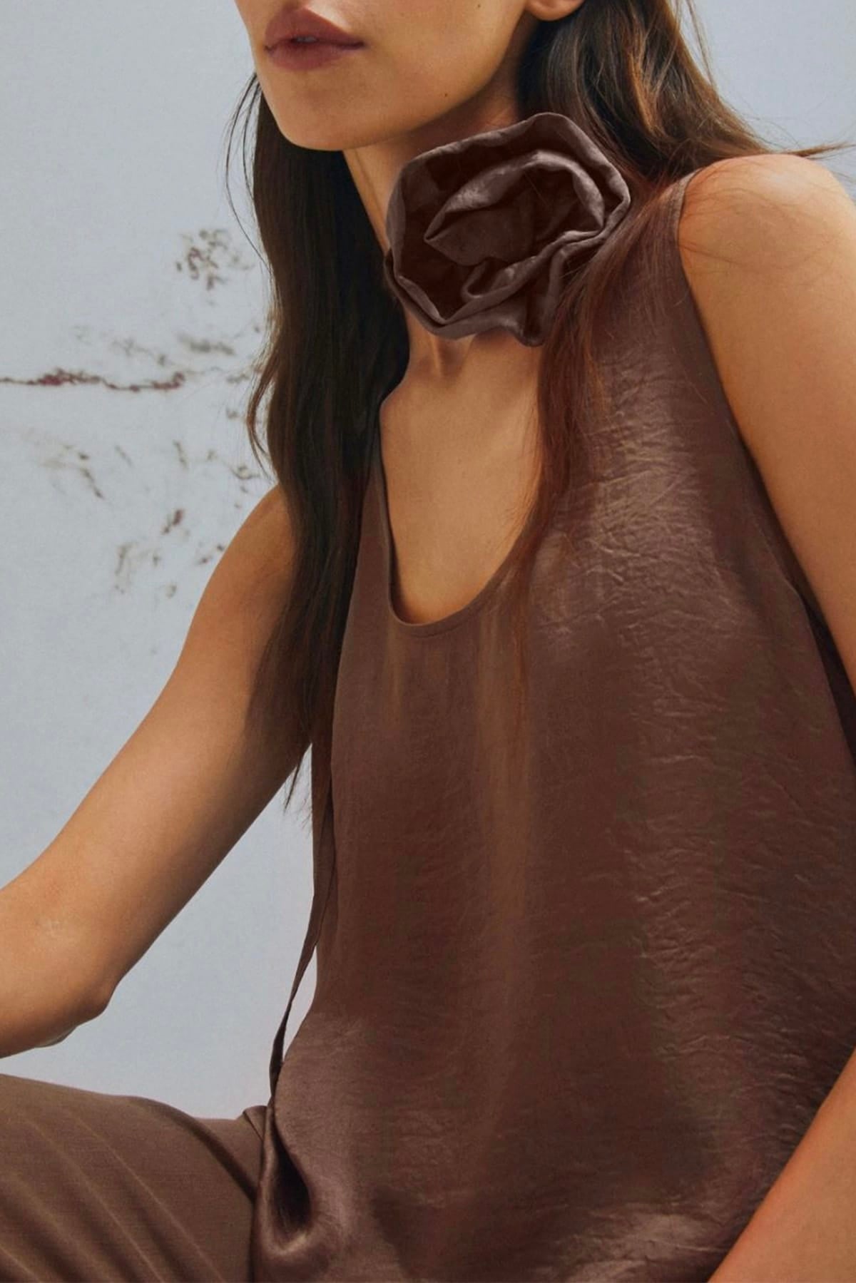 MARELLA TOP-CANOTTIERA IN TES.  Top in raso donna Marella Monochrome Mlmapogeo