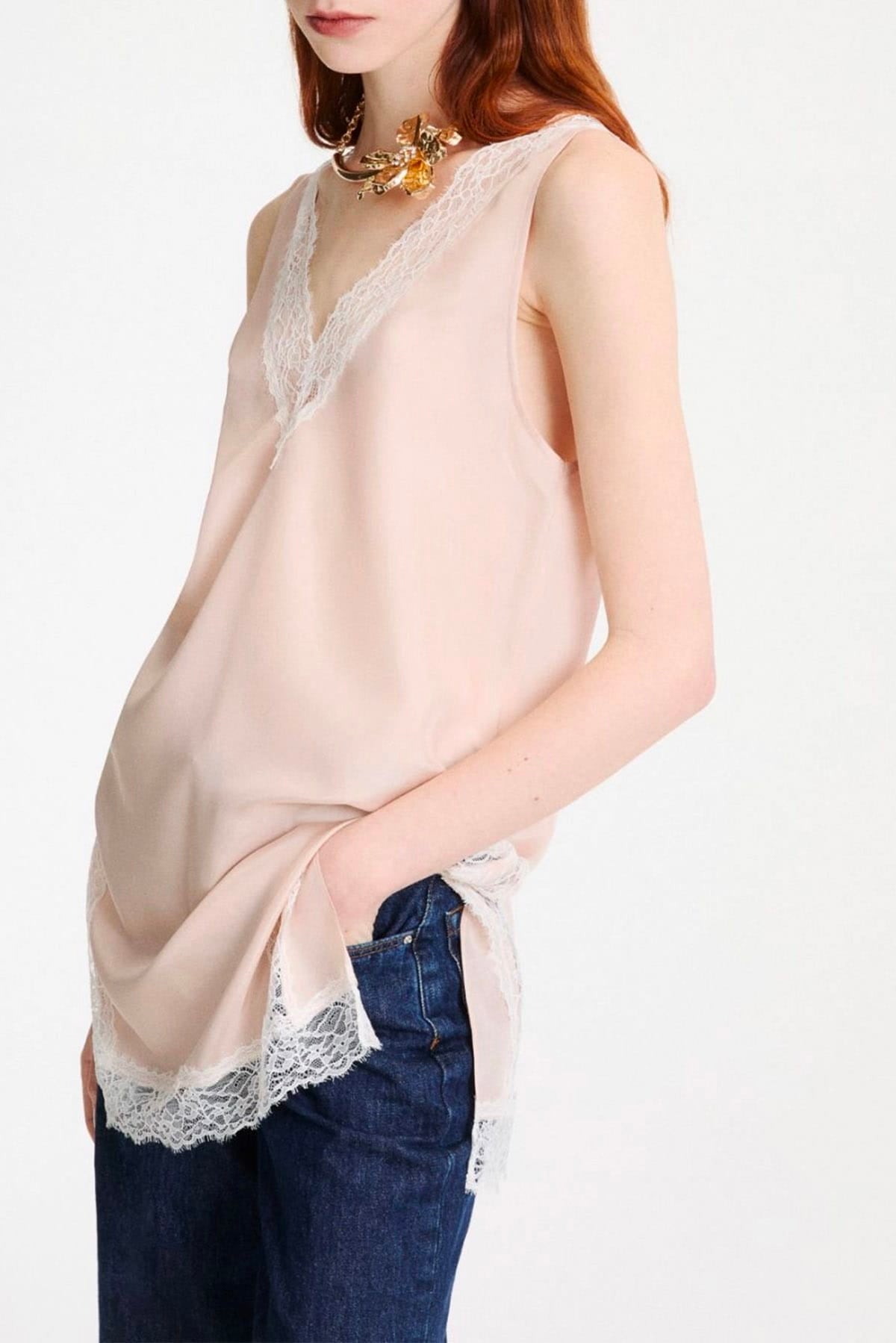 MARELLA TOP-CANOTTIERA IN TES.  Top in seta lavorata donna Marella Mlscostone