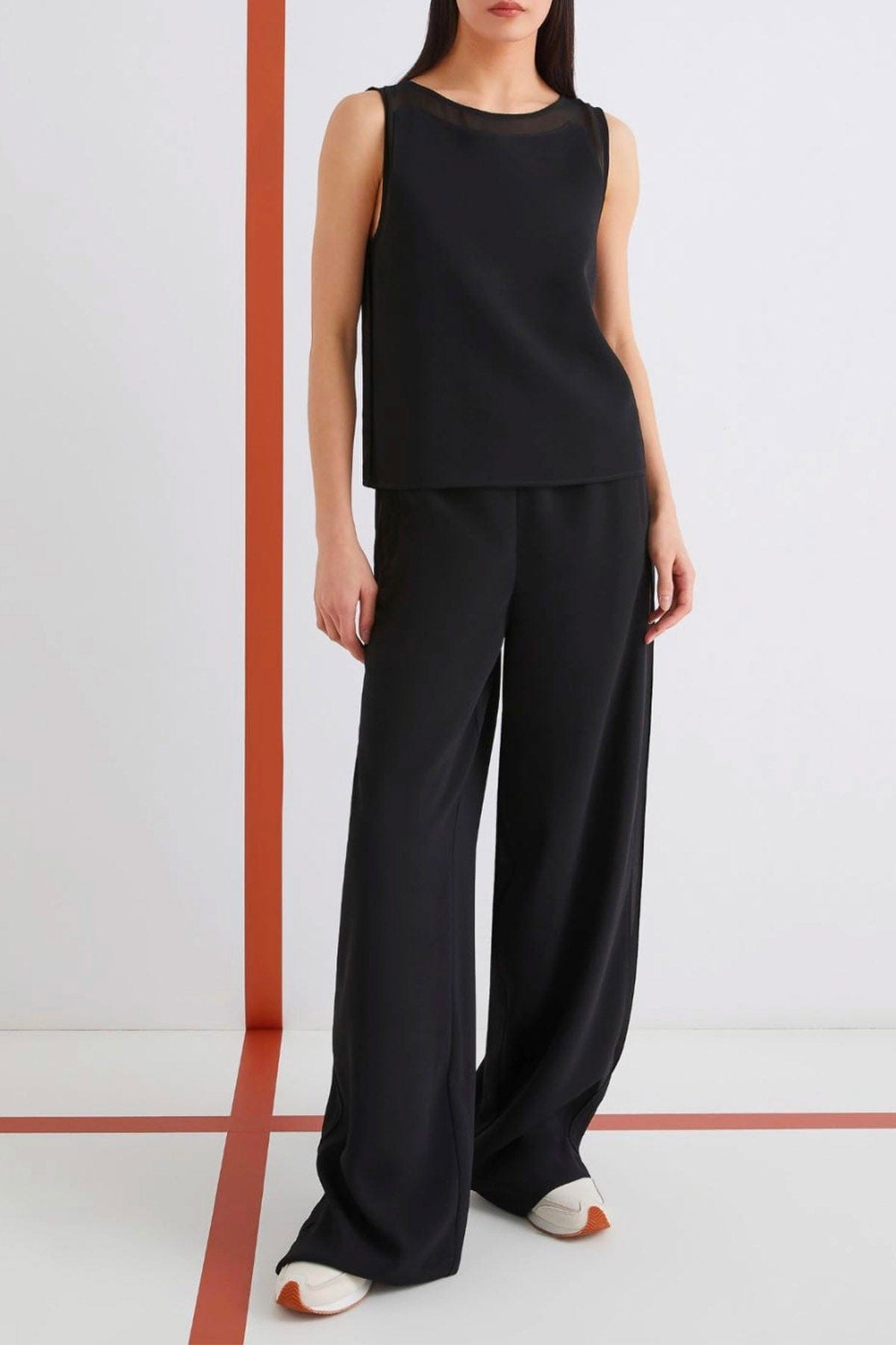 MARELLA TOP-CANOTTIERA IN TES.  NERO / 34 Top nero donna Marella 365 Garden