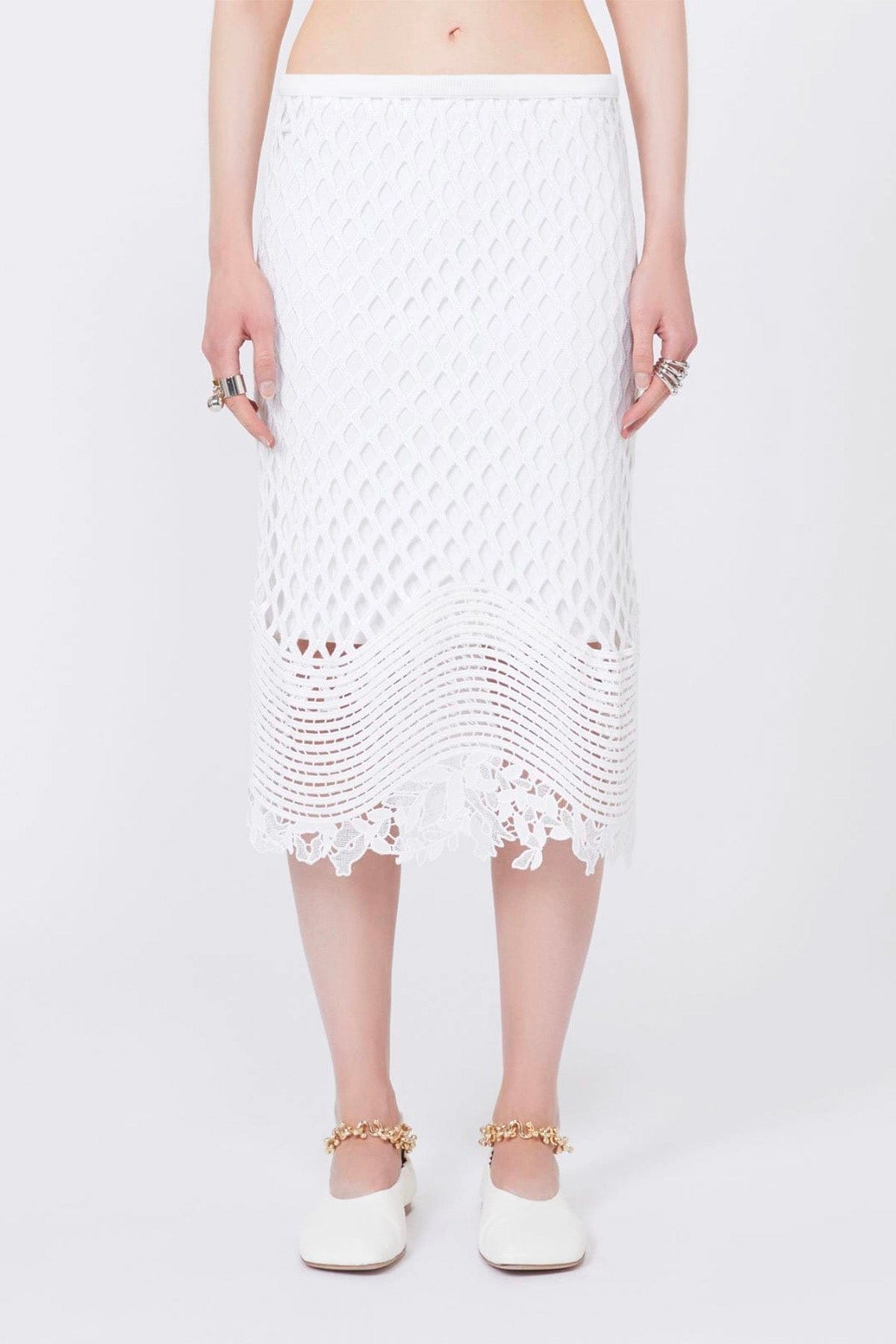 MAXMARA'S BRANDS 2 PEZZI IN JERSEY  Gonna in pizzo bianca Sportmax Spxsala