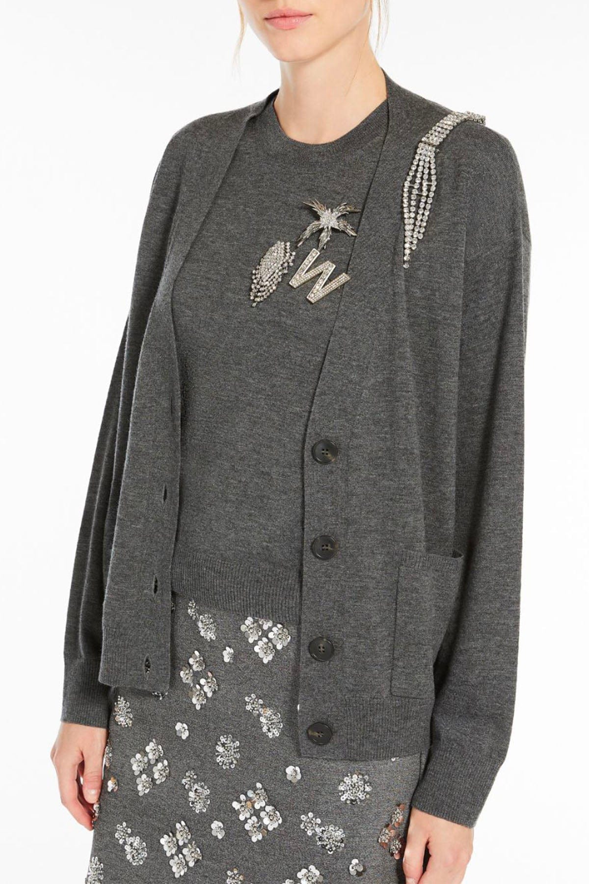 MAXMARA&#39;S BRANDS 2 PEZZI IN MAGLIA  Cardigan in Maglia Donna Max Mara Weekend Decano