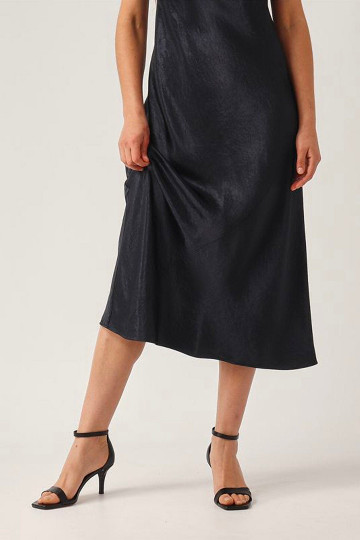 MAXMARA'S BRANDS ABITO  BLU SCURO / 34 Abito in raso di cotone blu Max Mara MM Talete