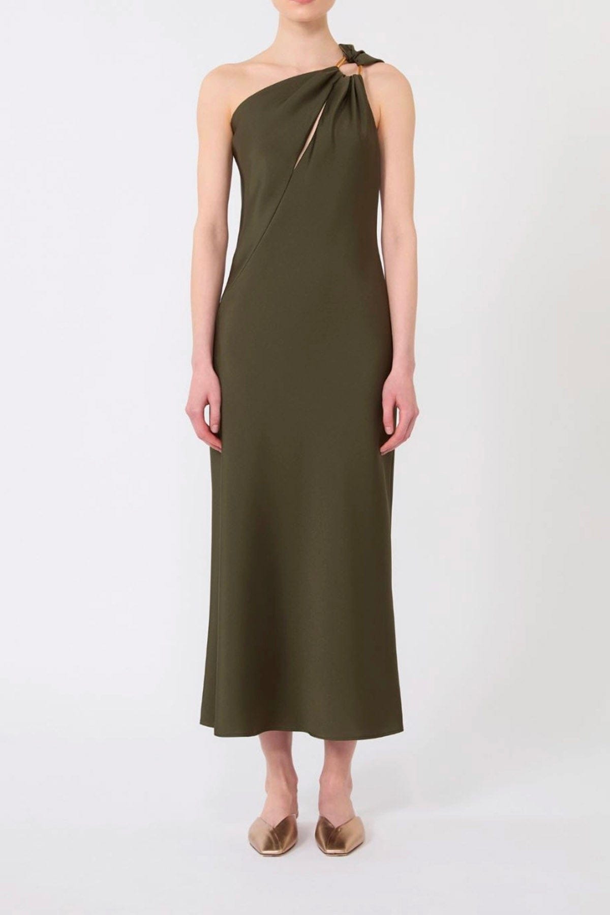 MAXMARA'S BRANDS ABITO  Abito in raso donna monospalla Max Mara Studio Mseentrata