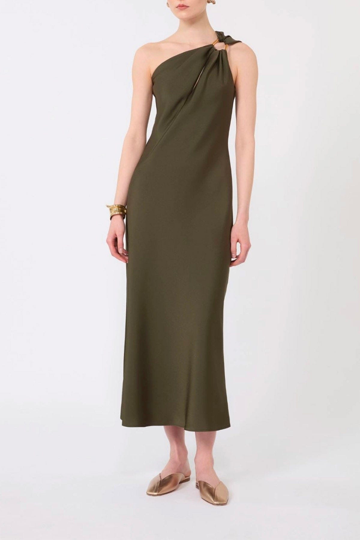 MAXMARA'S BRANDS ABITO  Abito in raso donna monospalla Max Mara Studio Mseentrata