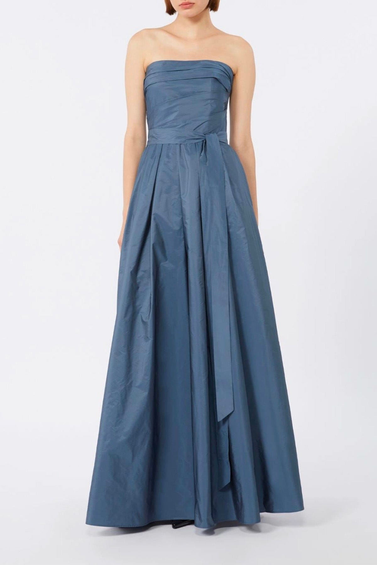 MAXMARA'S BRANDS ABITO  BLU OPALE / 34 Abito in taffetà lungo Max Mara Studio Elegante Msequinoa