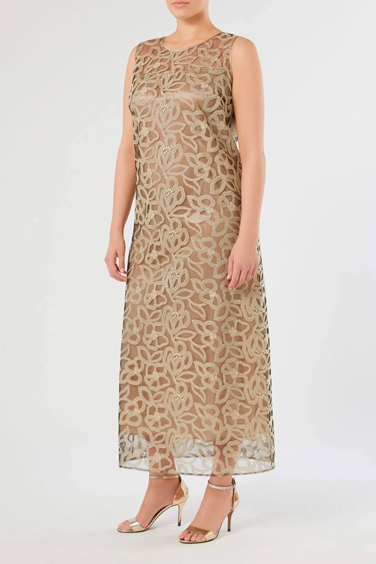 MAXMARA'S BRANDS ABITO  Abito in tulle ricamato Marina Rinaldi Mrevolare