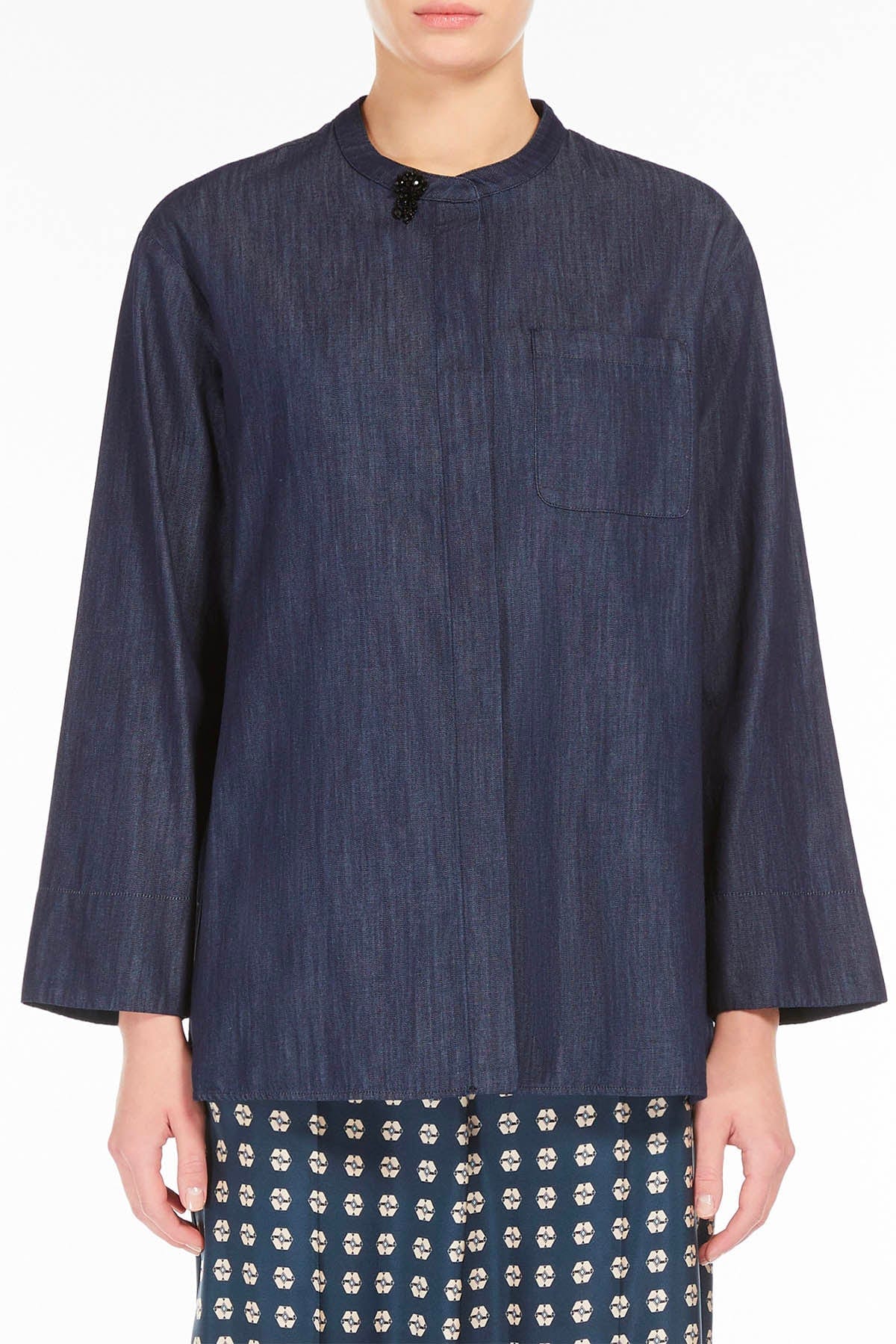 MAXMARA&#39;S BRANDS ABITO  Camicia in Denim Donna &#39;S Max Mara Ricamo