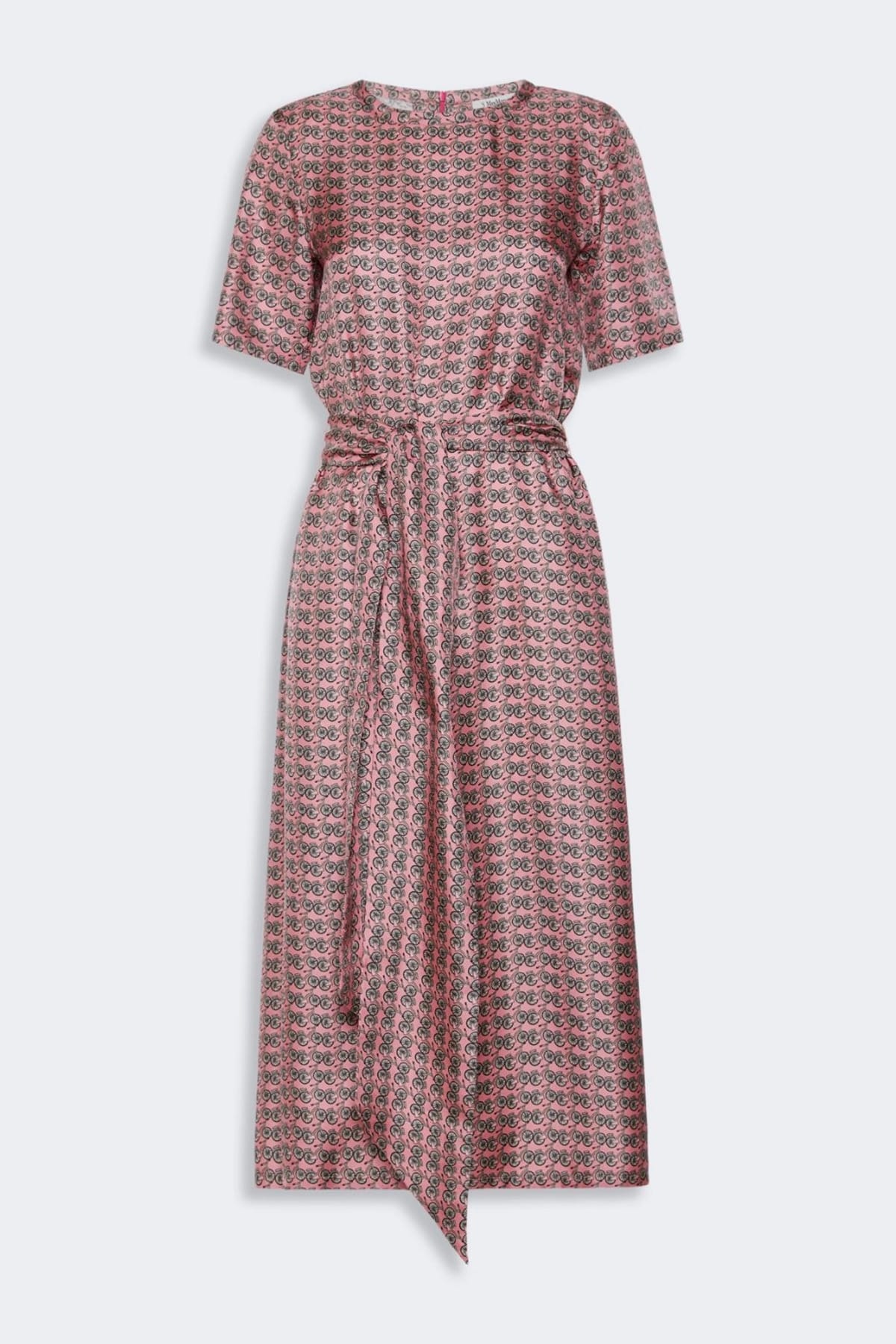 MAXMARA'S BRANDS ABITO  FONDO ROSA STAMPA BICICLETTE / 34 Abito rosa in seta donna stampa bici 'S Max Mara