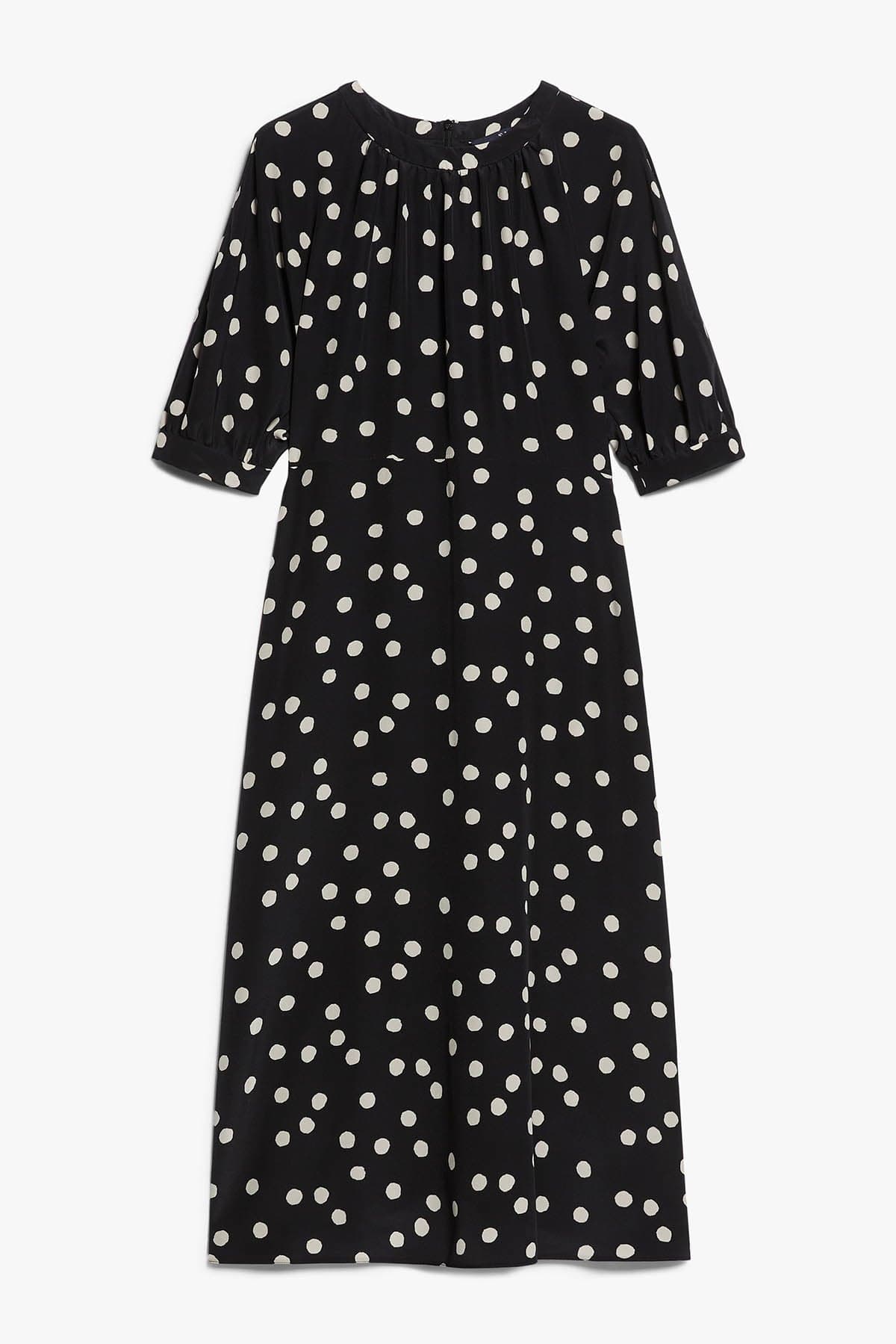 MAXMARA&#39;S BRANDS ABITO  NERO POIS BIANCHI ECRU / 34 Abito a Pois in Seta Donna &#39;S Max Mara Demetra