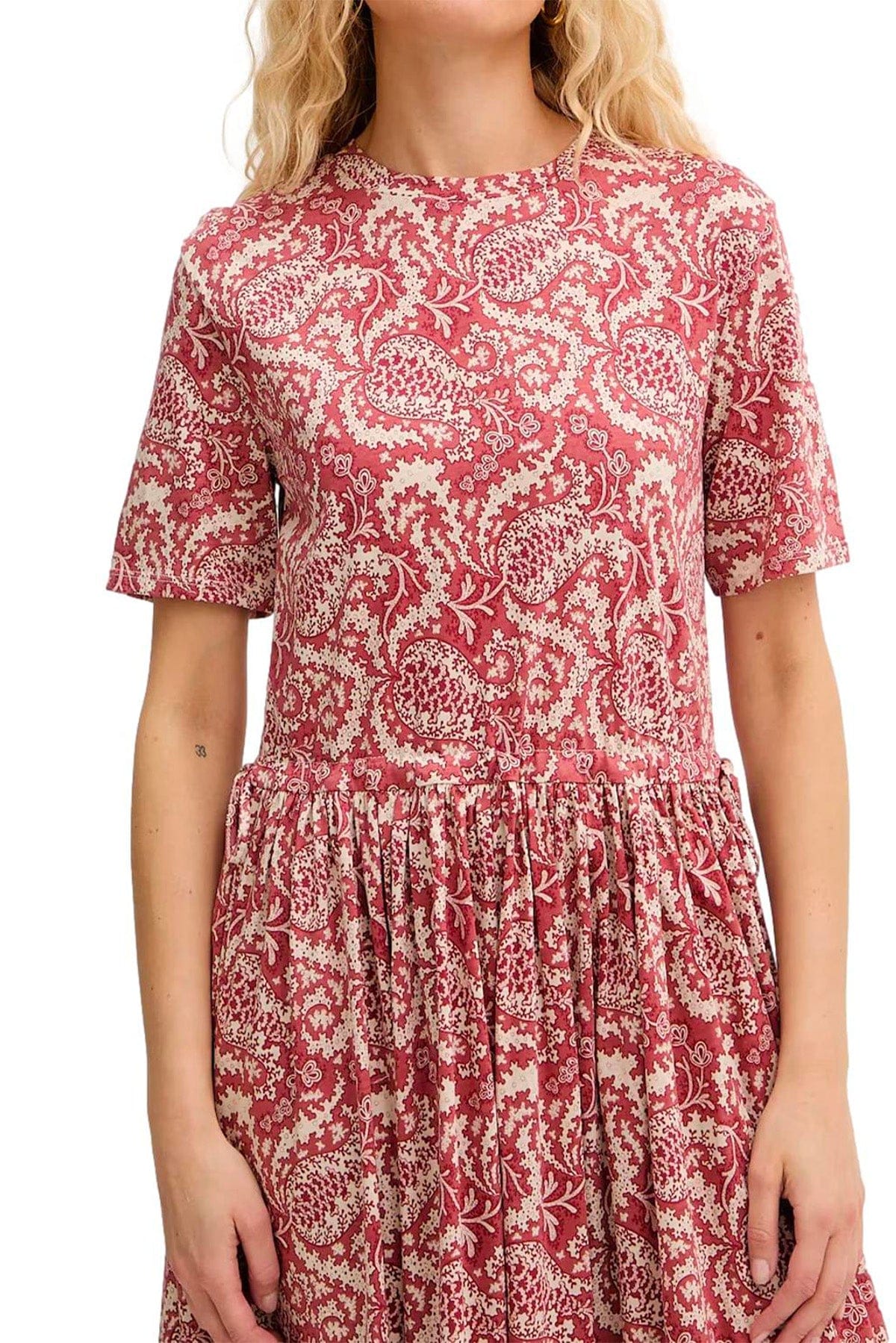 MAXMARA'S BRANDS ABITO/TUTA IN JERSEY  ROSSO CILIEGIA / XXS Abito in cotone stampato donna Weekend Max Mara Wkdfascino