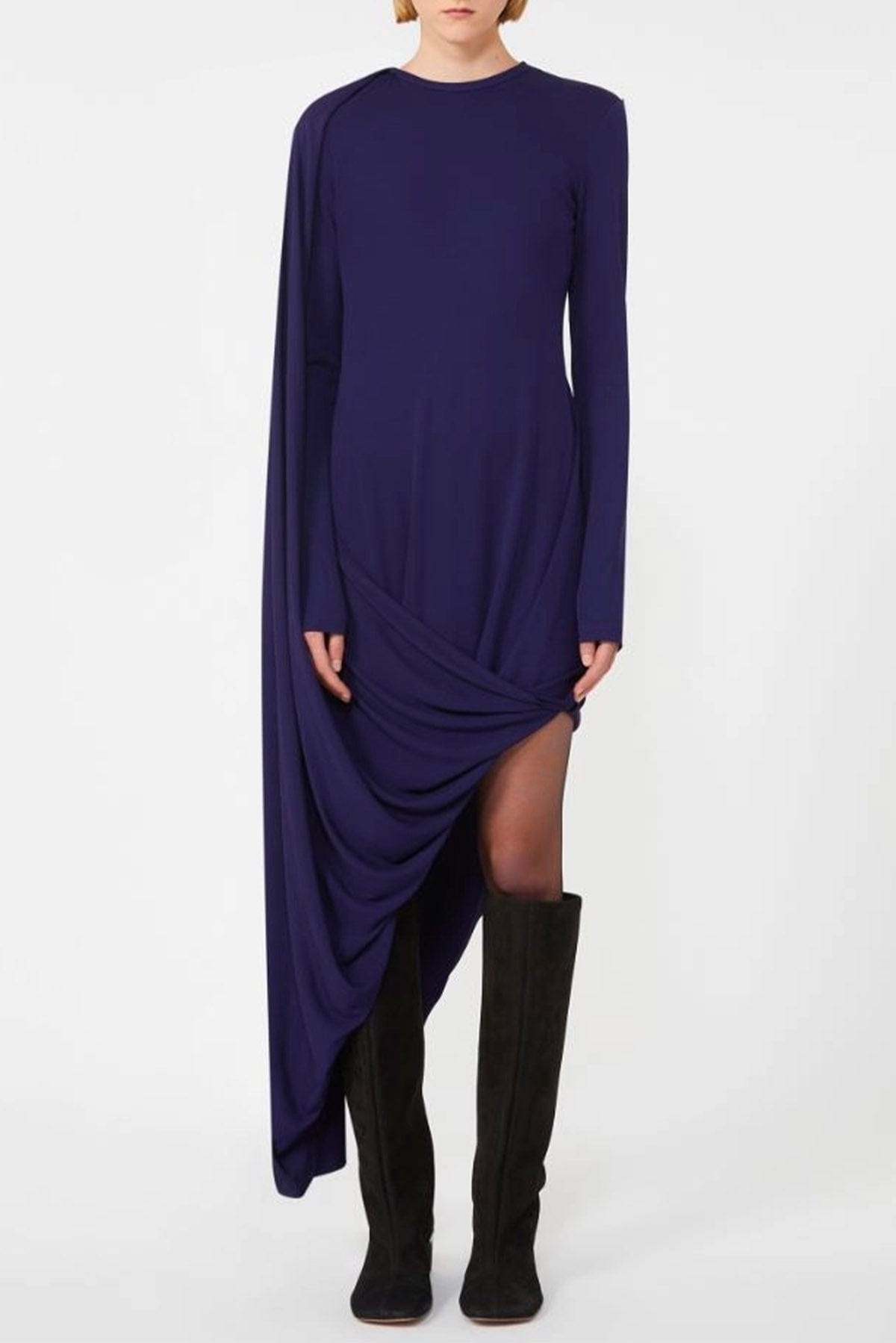 MAXMARA'S BRANDS ABITO/TUTA IN JERSEY  VIOLA SCURO / XXS Abito in jersey lungo Sportmax Ariete1234