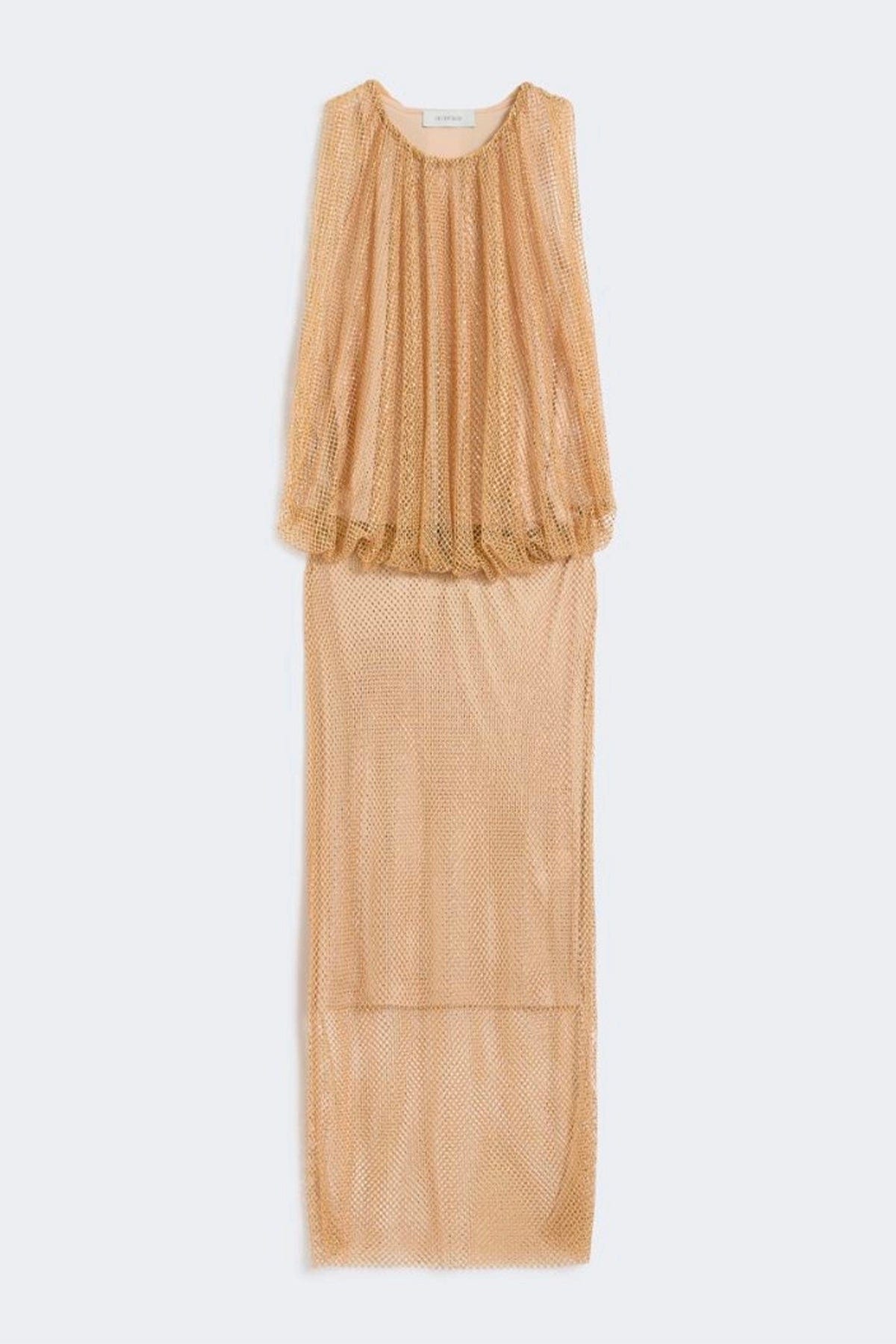 MAXMARA'S BRANDS ABITO/TUTA IN JERSEY  CAMMELLO CON STRASS / XXS Abito in rete con strass Sportmax Spxpappa