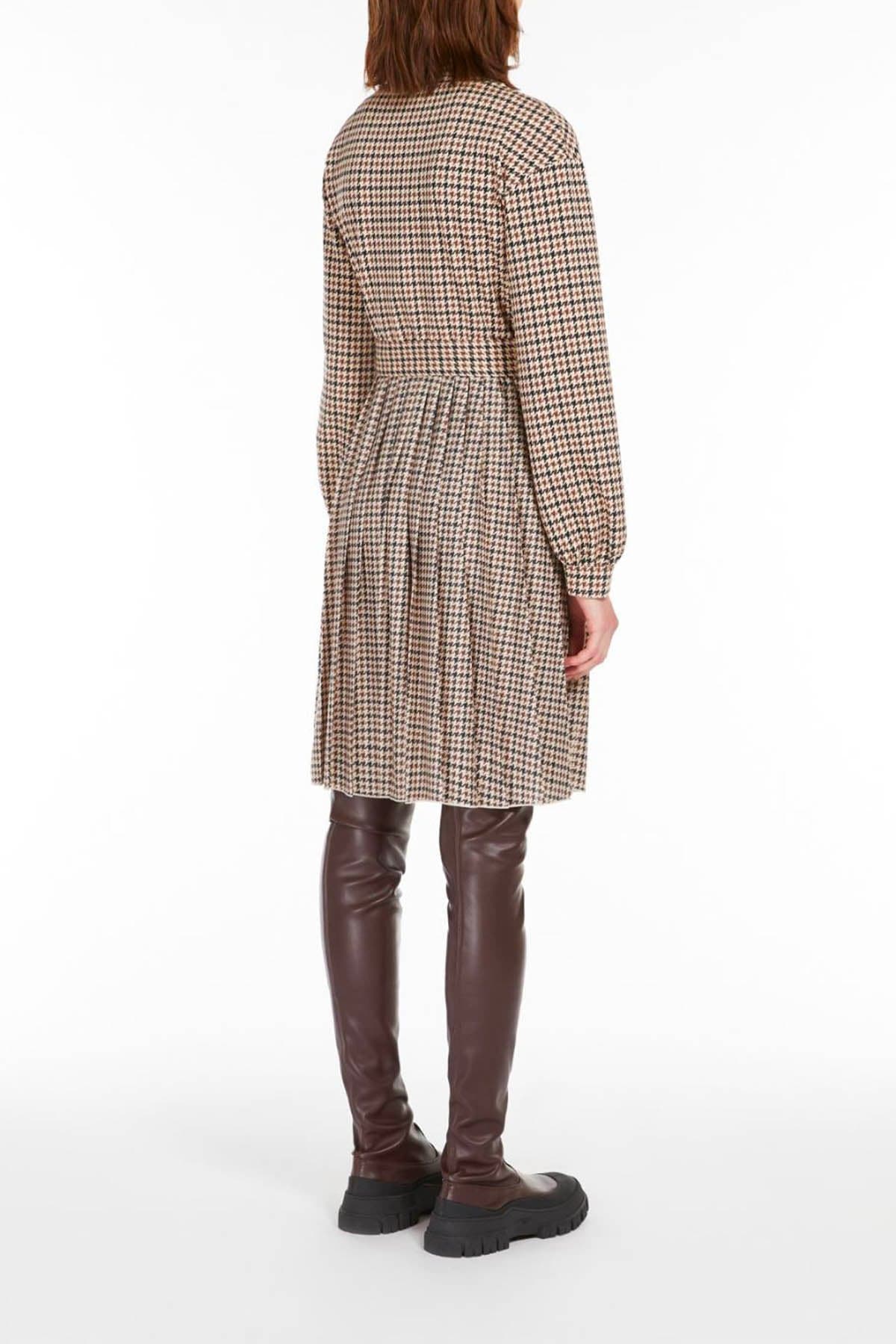 MAXMARA'S BRANDS ABITO/TUTA IN JERSEY  PIED DE POULE CAMMELLO / XXS Vestito Pied De Poule Weekend Max Mara Vetta