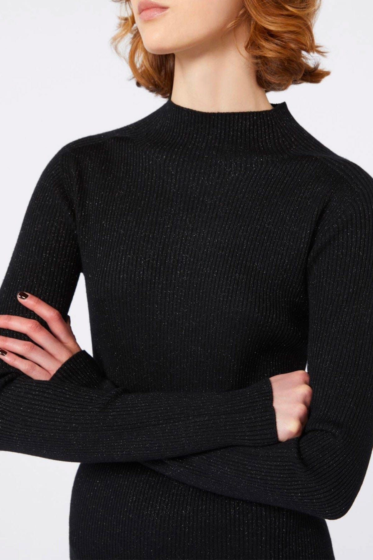 MAXMARA&#39;S BRANDS ABITO/TUTA IN MAGLIA  Abito in maglia corto nero Max Mara Weekend Buona1234