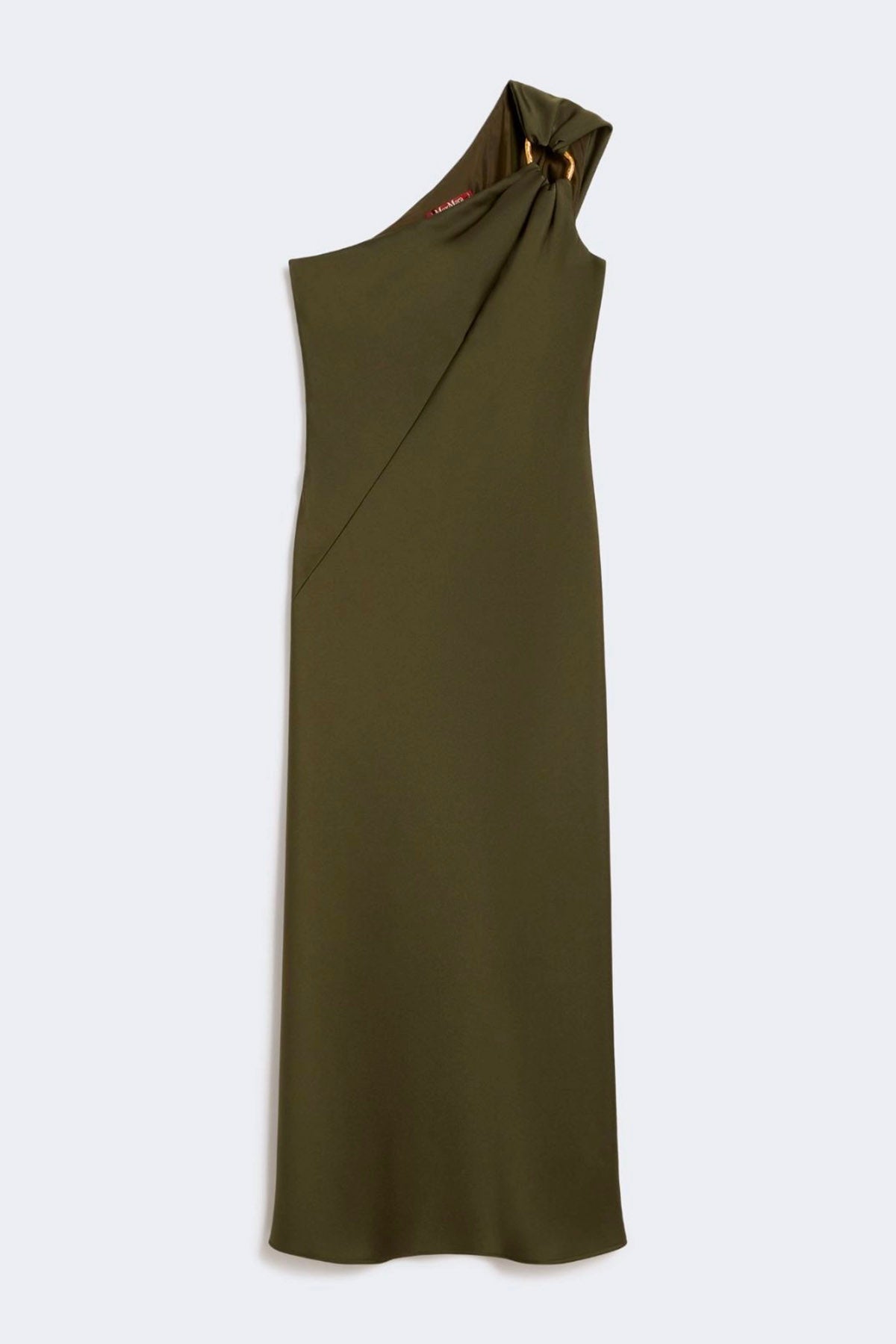 MAXMARA'S BRANDS ABITO  VERDE MUSCHIO / 34 Abito in raso donna monospalla Max Mara Studio Mseentrata