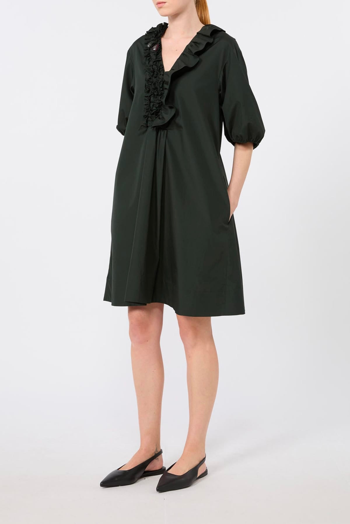 MAXMARA'S BRANDS ABITO  Vestito corto smeraldo donna con scollo a v 'S Max Mara Smmfascino