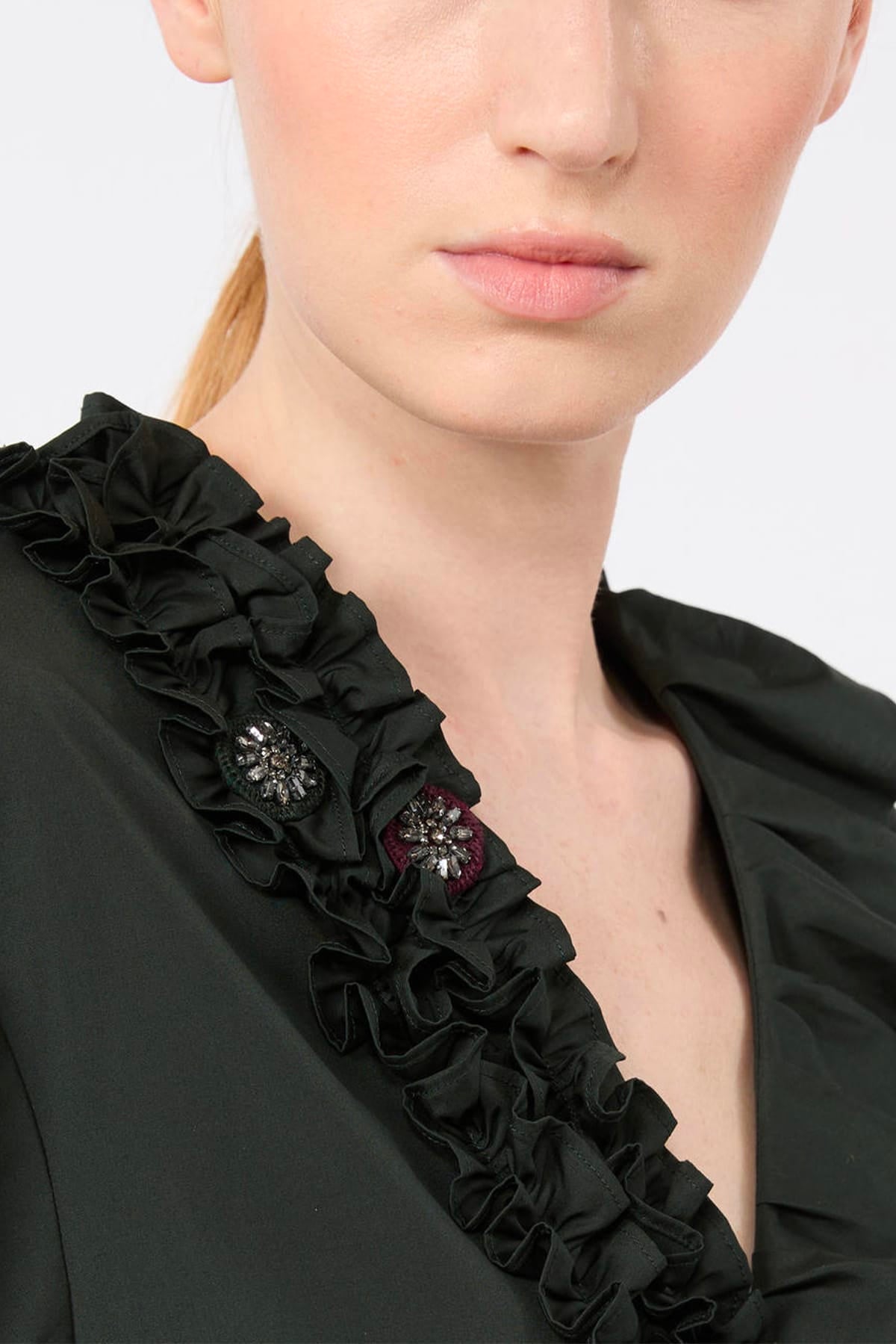 MAXMARA'S BRANDS ABITO  Vestito corto smeraldo donna con scollo a v 'S Max Mara Smmfascino