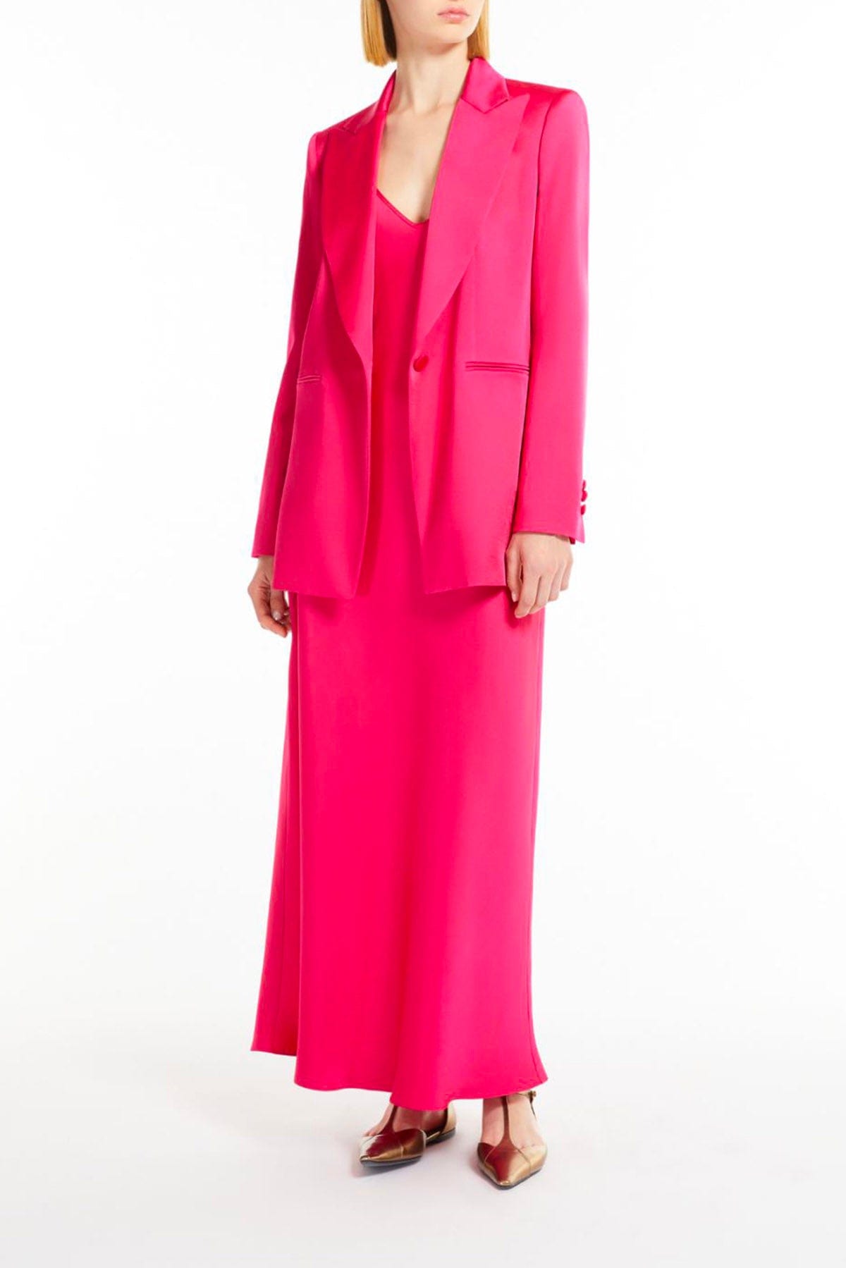 MAXMARA&#39;S BRANDS ABITO  Vestito donna fuxia in crepe Max Mara Studio Rive