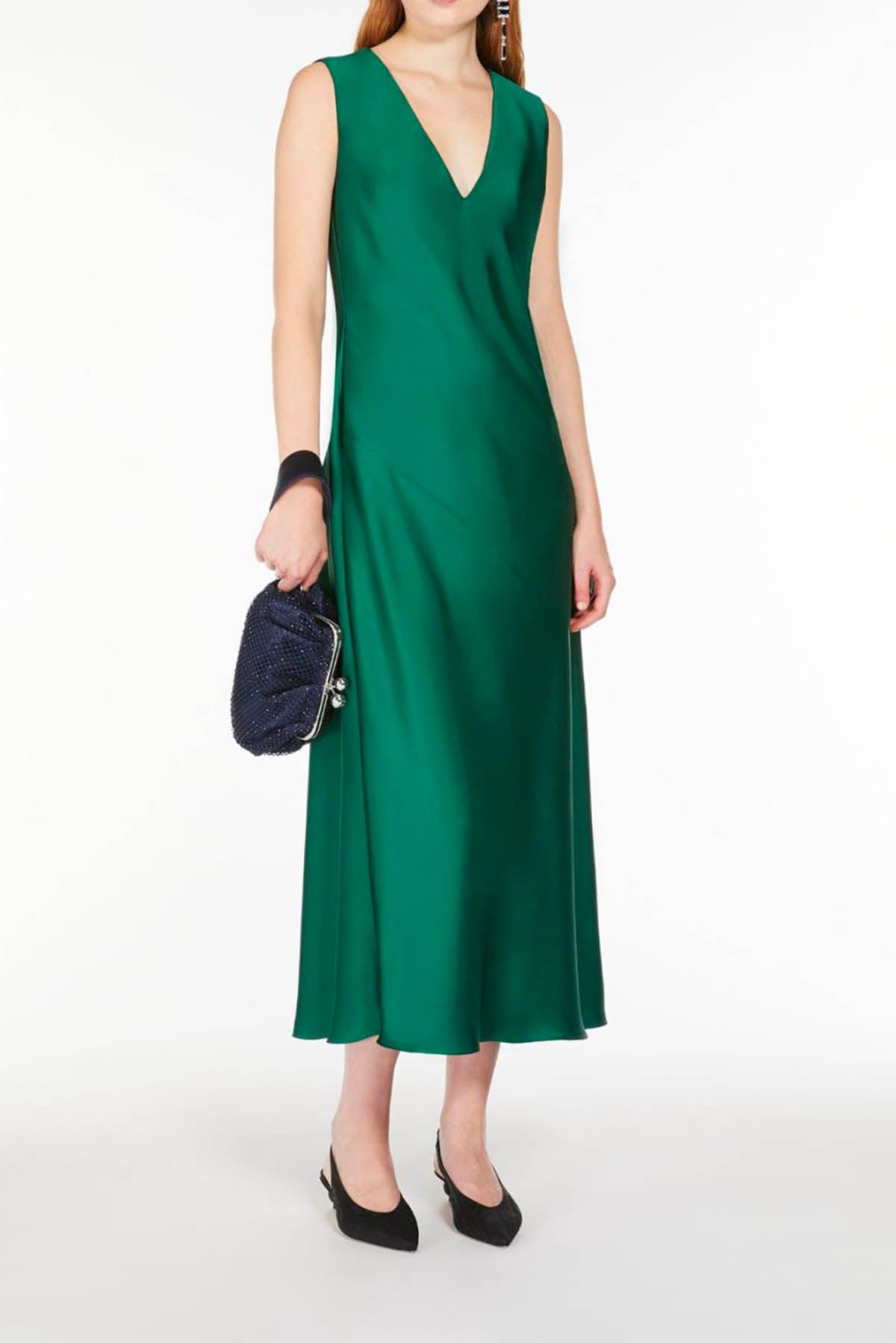 MAXMARA'S BRANDS ABITO  VERDE BASILICO / 34 Vestito in Raso Donna Weekend Max Mara Giubba