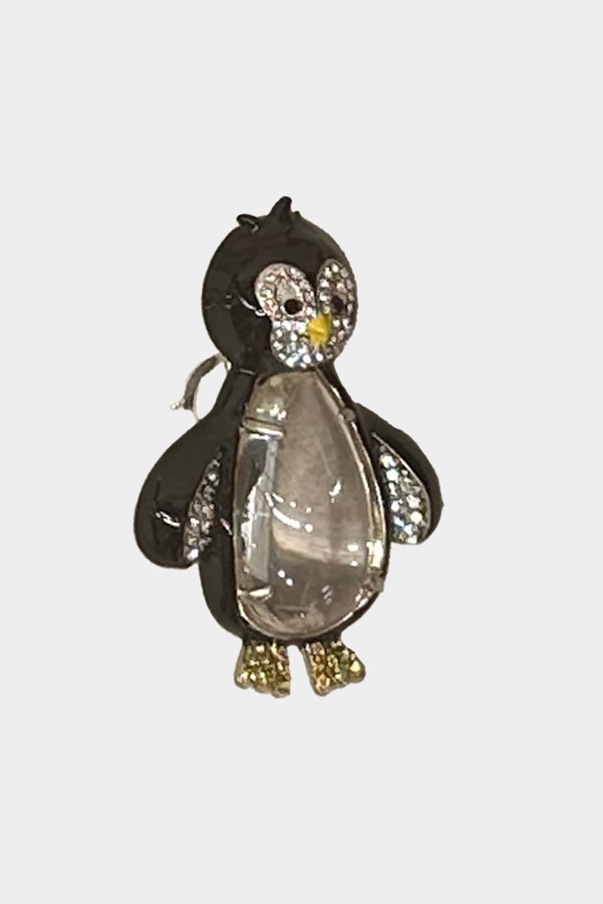 MAXMARA'S BRANDS BIGIOTTERIA  PINGUINO / UNICA Spilla in metallo e cristallo Weekend Max Mara Wkaleone