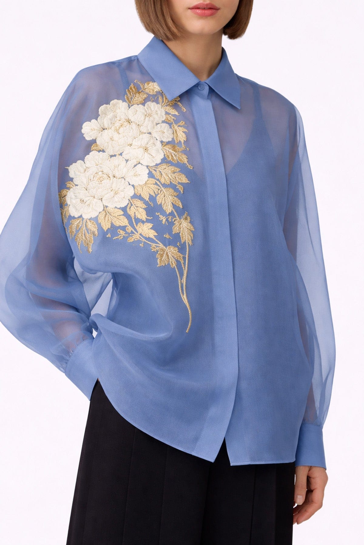 MAXMARA'S BRANDS BLUSA BLU OPALE / 34 Camicia in seta donna Max Mara Studio Elegante Mselibbra