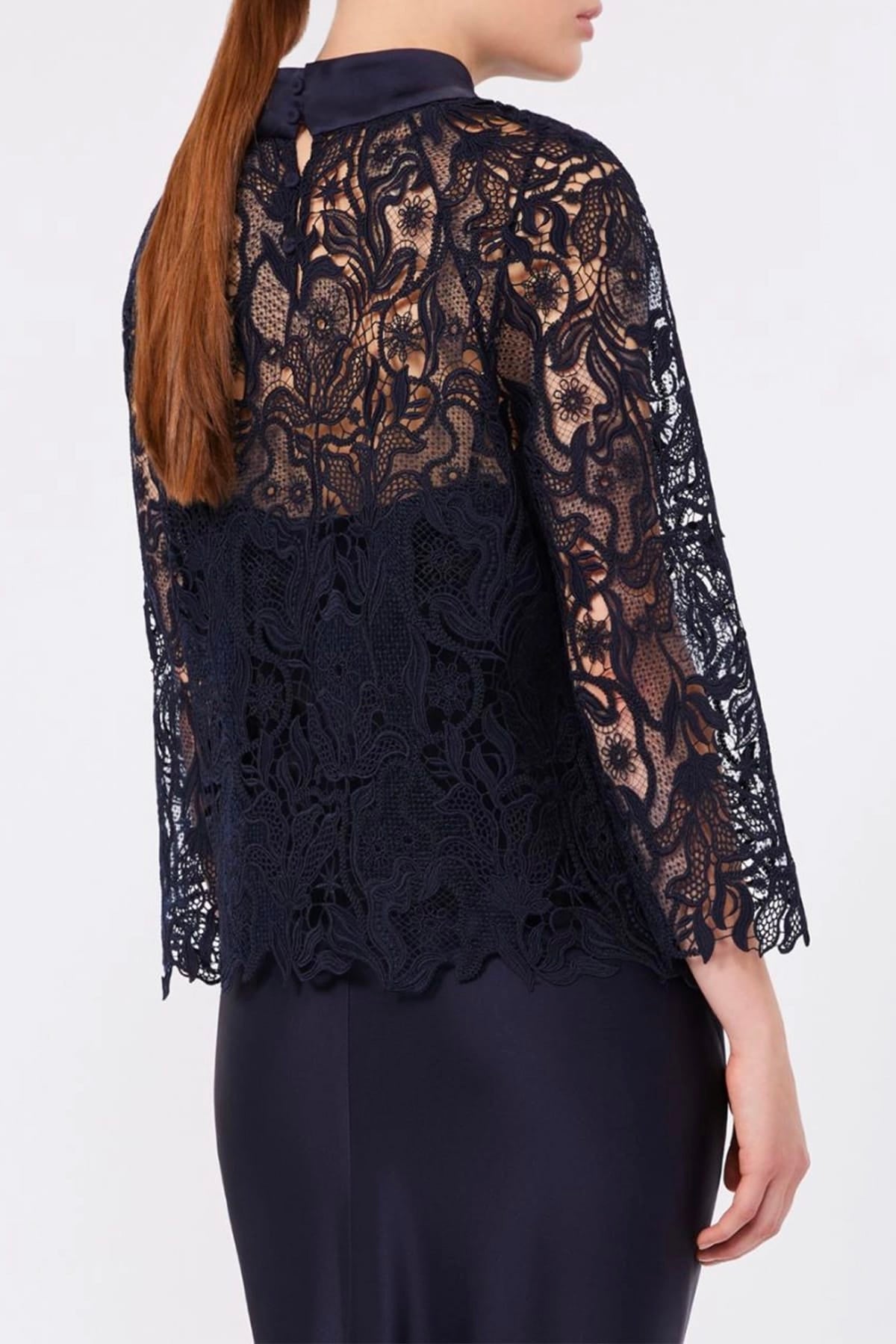 MAXMARA'S BRANDS BLUSA Blusa in pizzo in pizzo sangallo blu donna Max Mara Studio Msepiovra