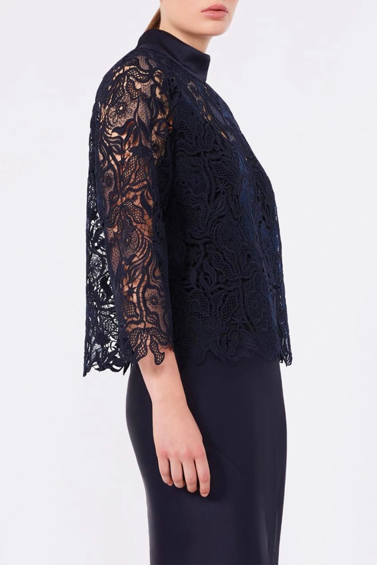 MAXMARA'S BRANDS BLUSA Blusa in pizzo in pizzo sangallo blu donna Max Mara Studio Msepiovra