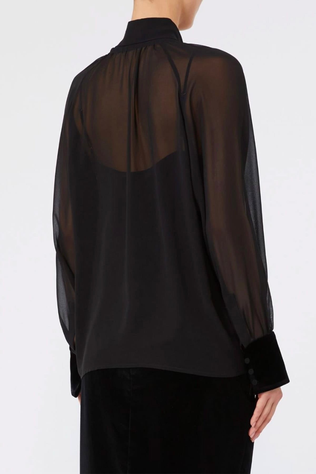 MAXMARA'S BRANDS BLUSA Blusa in seta nera elegante donna Msezattera