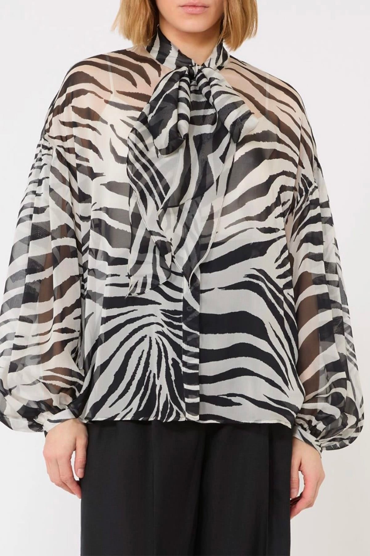 MAXMARA'S BRANDS BLUSA ZEBRATO / 34 Camicia in seta zebrata donna Max Mara Studio Mstballata